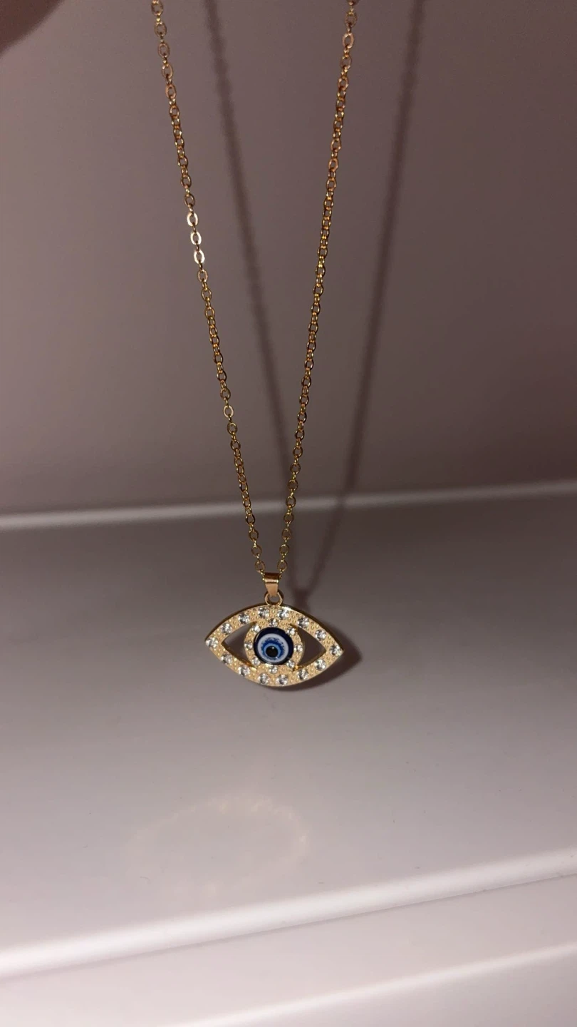 Waterproof Gold Evil Eye Necklace