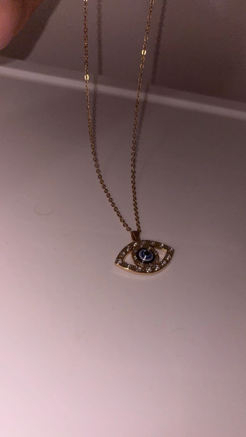 Waterproof Gold Evil Eye Necklace - photo 2