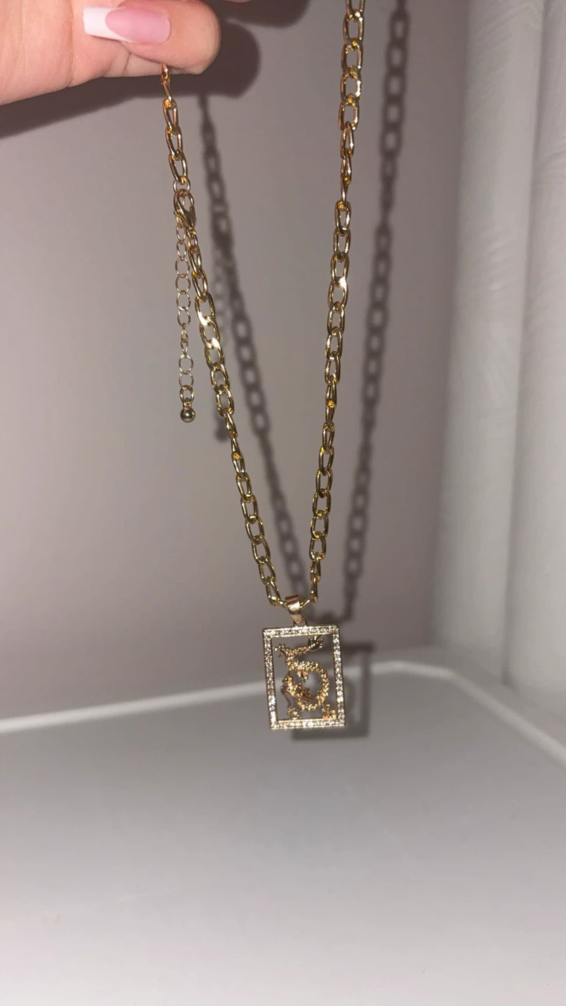 Gold Dragon Necklaces (Set of 2) - photo 2