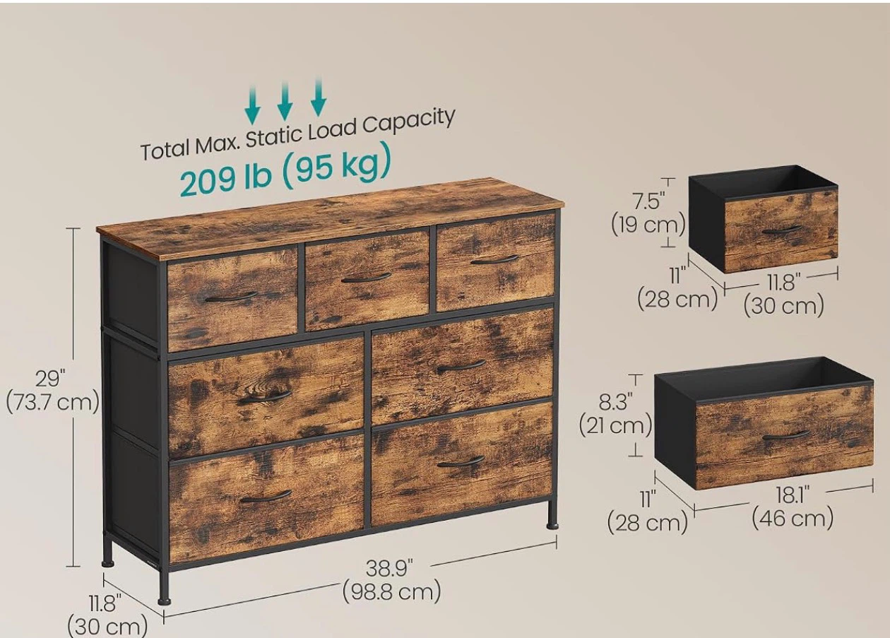 7-Drawer Dresser with Wood Top - photo 2