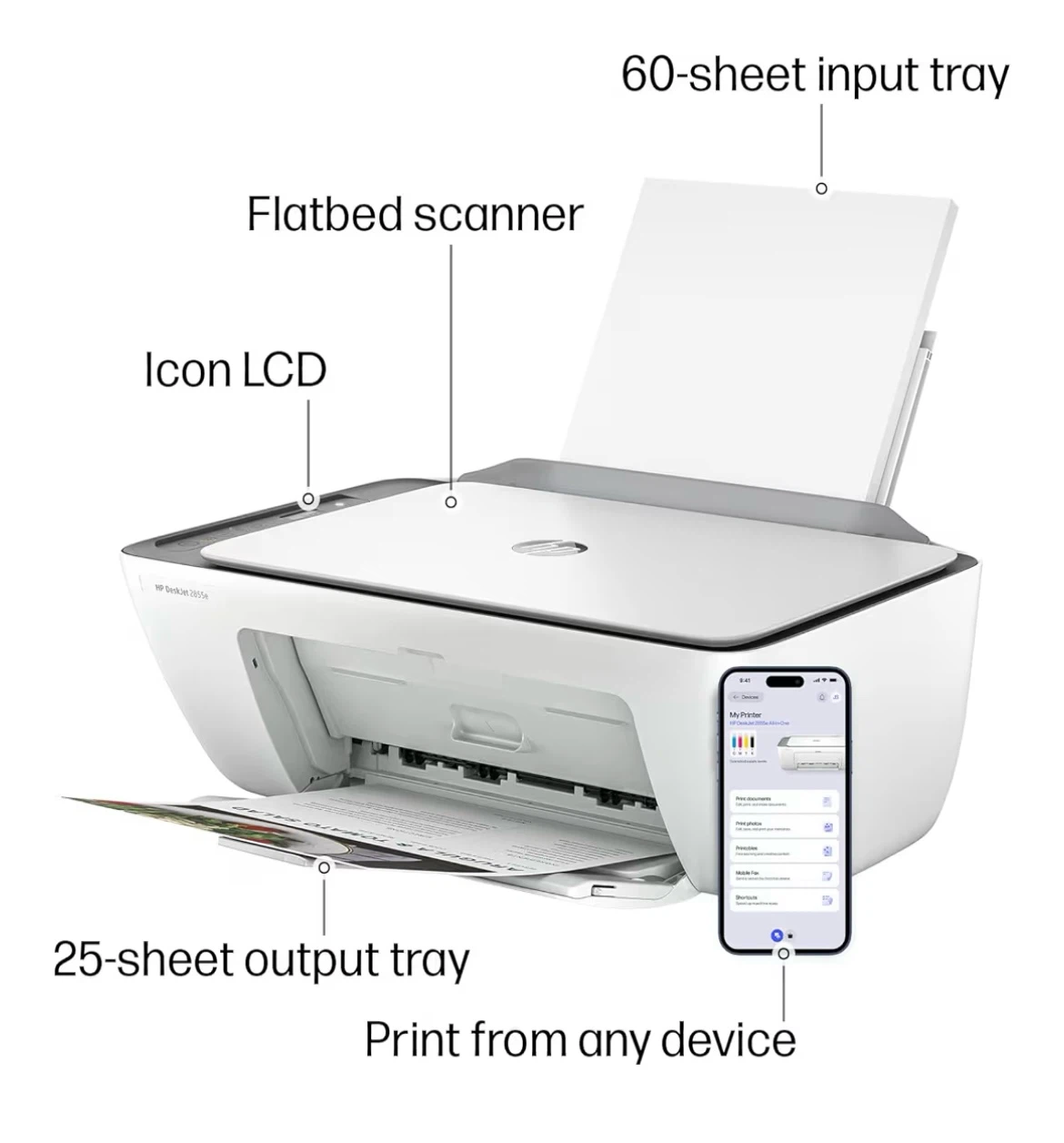 HP DeskJet 2755e All-in-One Printer, Scanner, Copier