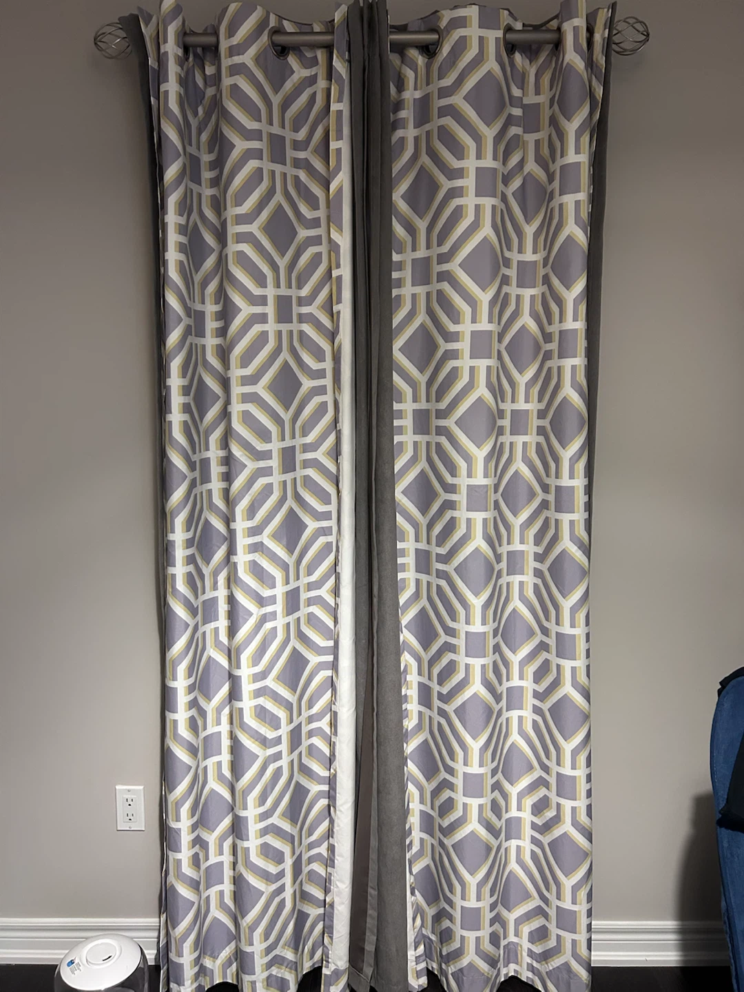 84” Geometric Design Black Out Curtains