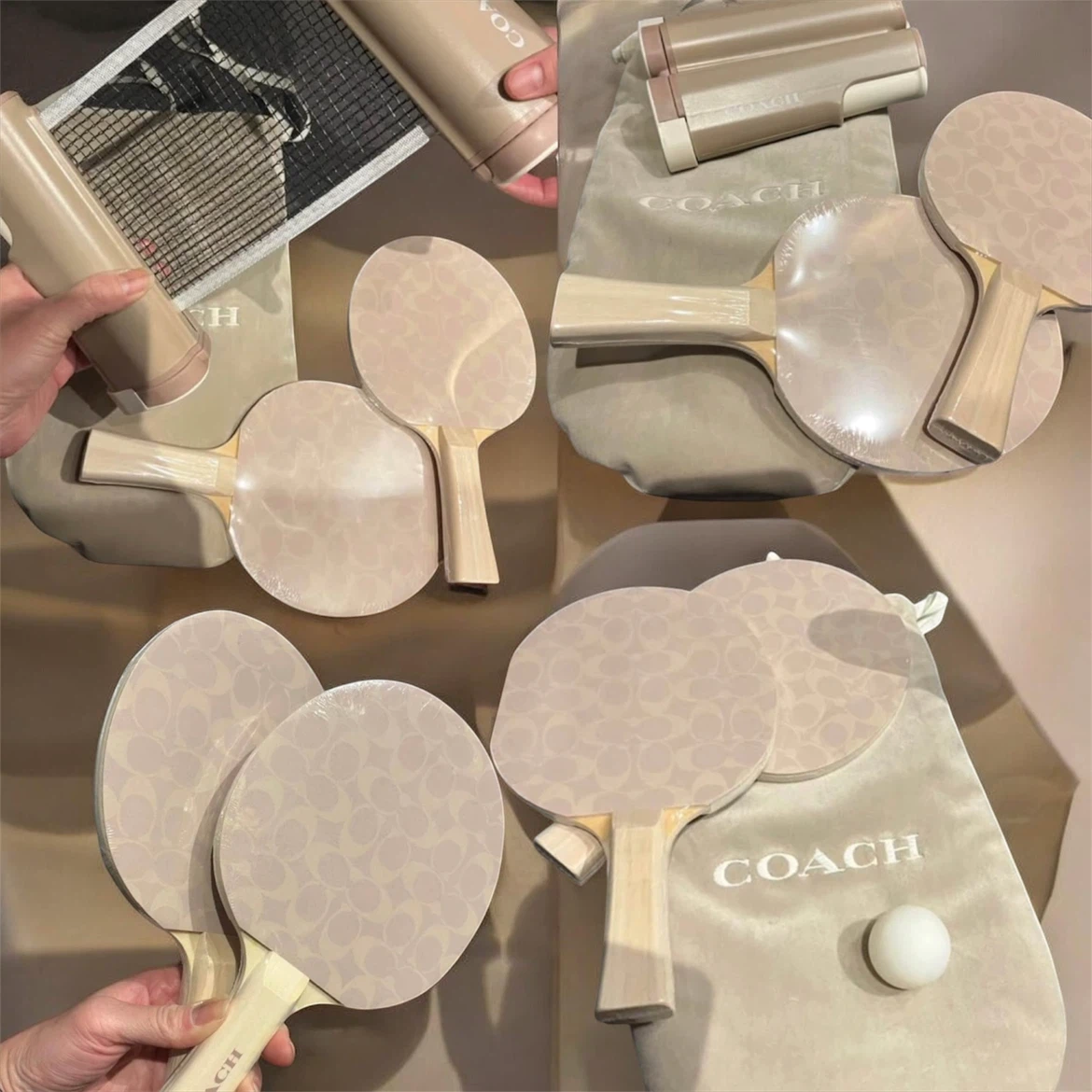 Coach Ping Pong Paddle Set with Net