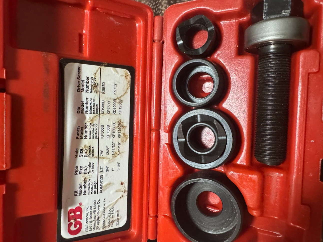 GB Electrical KOM-50125 Mechanical KO Set - photo 2