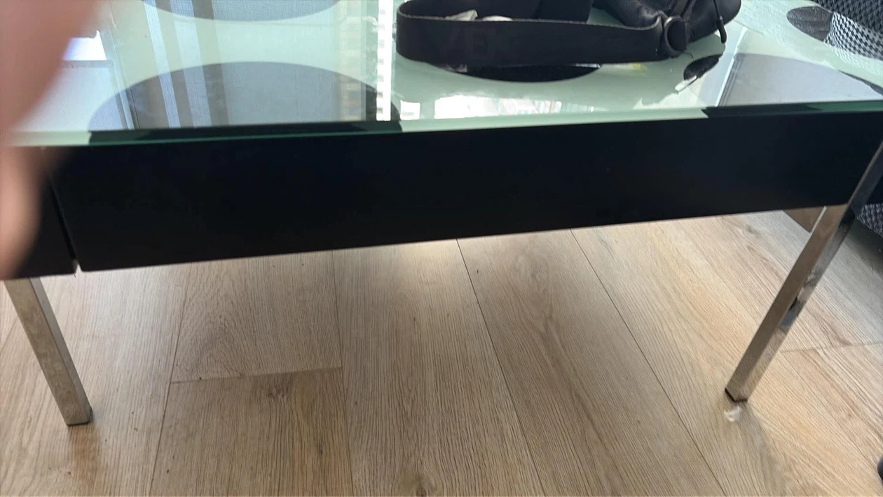 Coffee Table with Black Polka Dots and Glass Top - photo 2