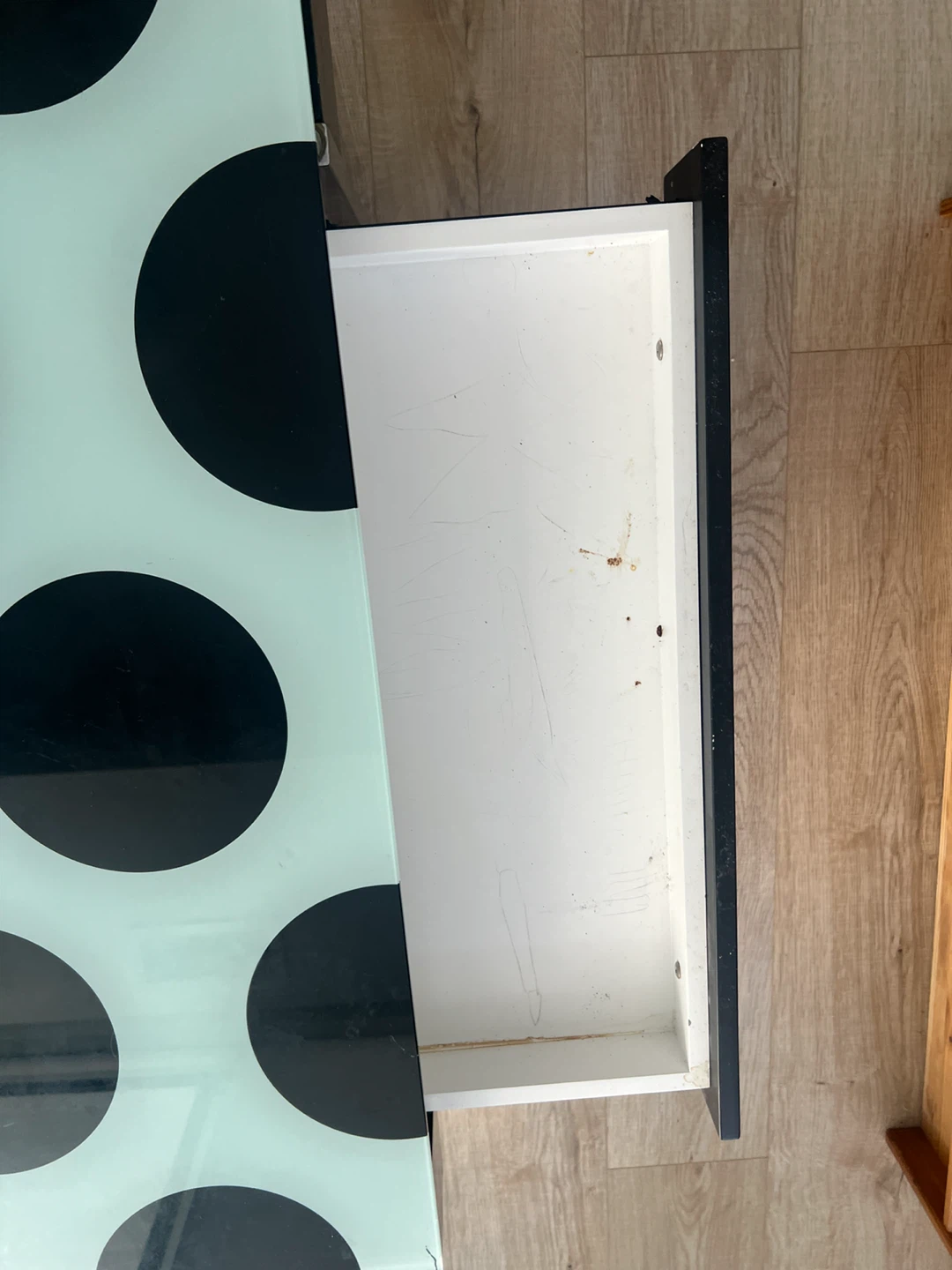 Coffee Table with Black Polka Dots and Glass Top - photo 3