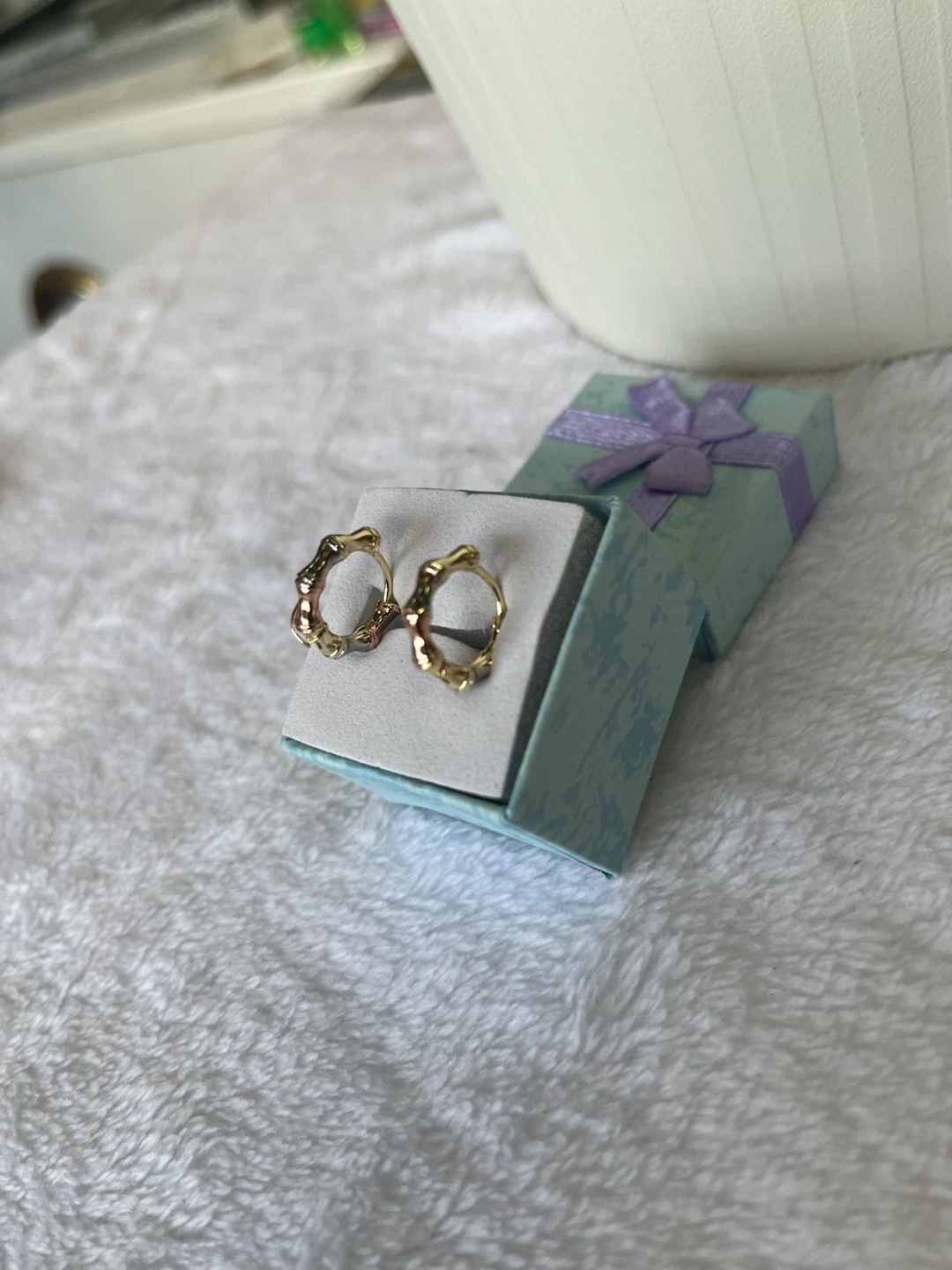 Gold Tone Hoop Earrings in Gift Box - photo 2