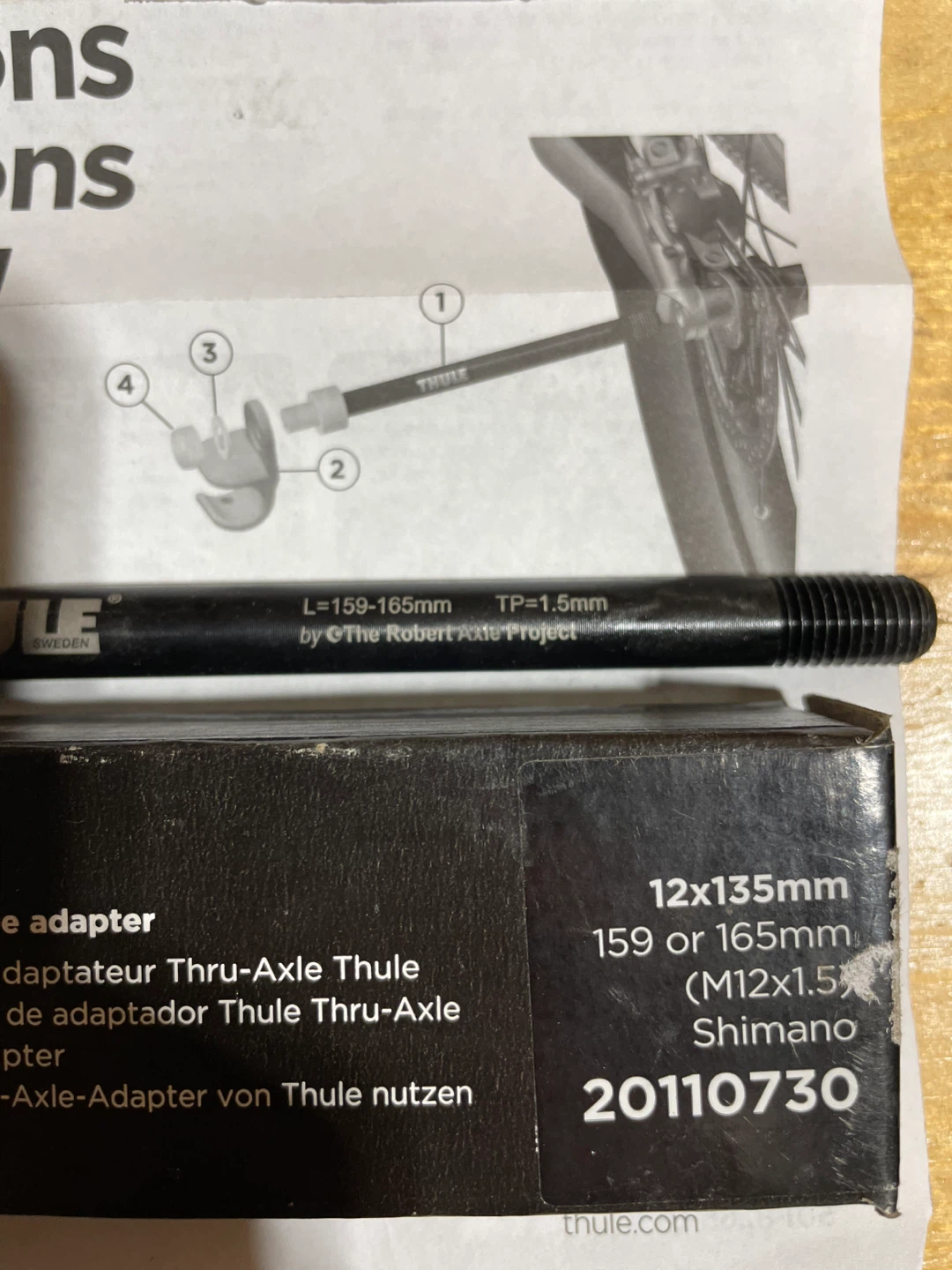 Thule Thru-Axle Adapter M12 x 1.5 - photo 2