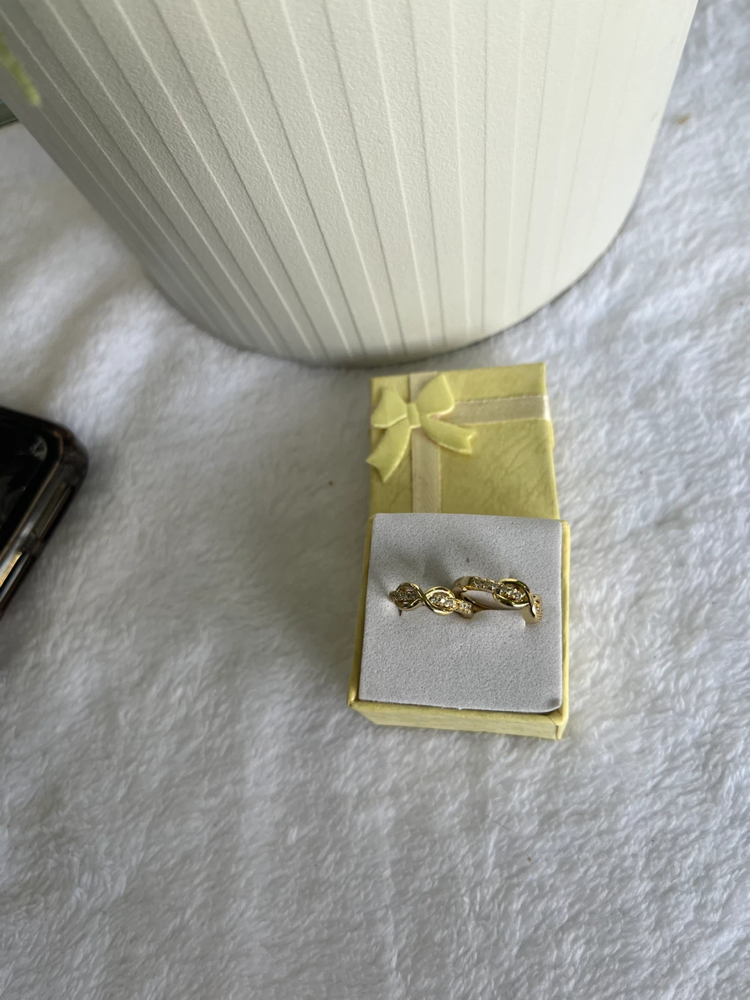Gold Tone Infinity Ring with Rhinestones - photo 2