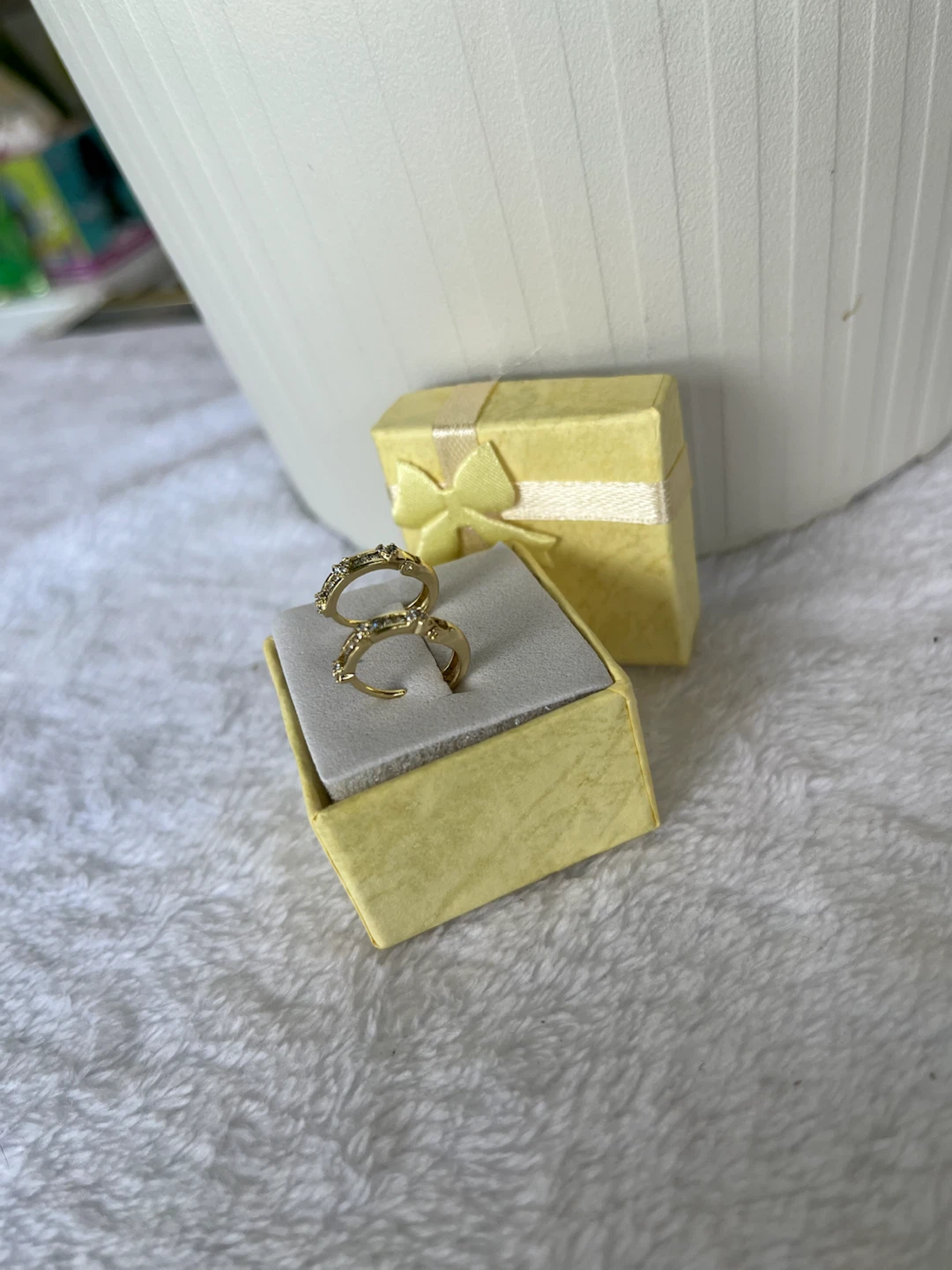 Gold Hoop Earrings with Rhinestones