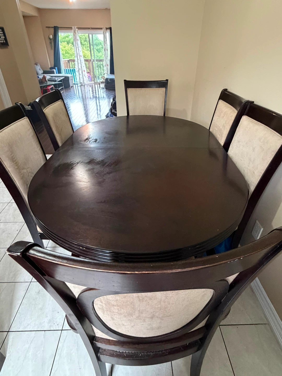 Dark Wood Dining Table and 6 Chairs
