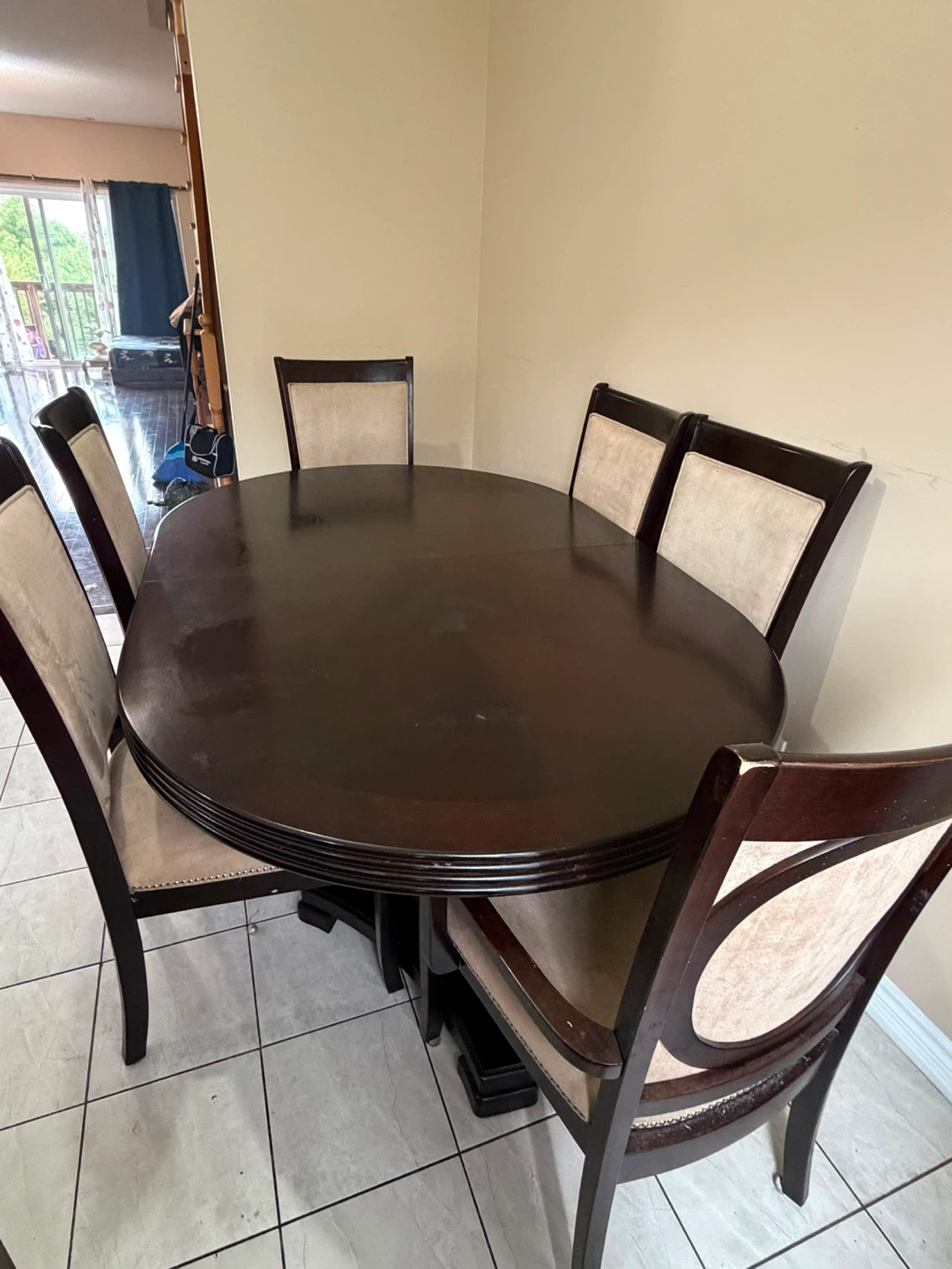 Dark Wood Dining Table and 6 Chairs - photo 2