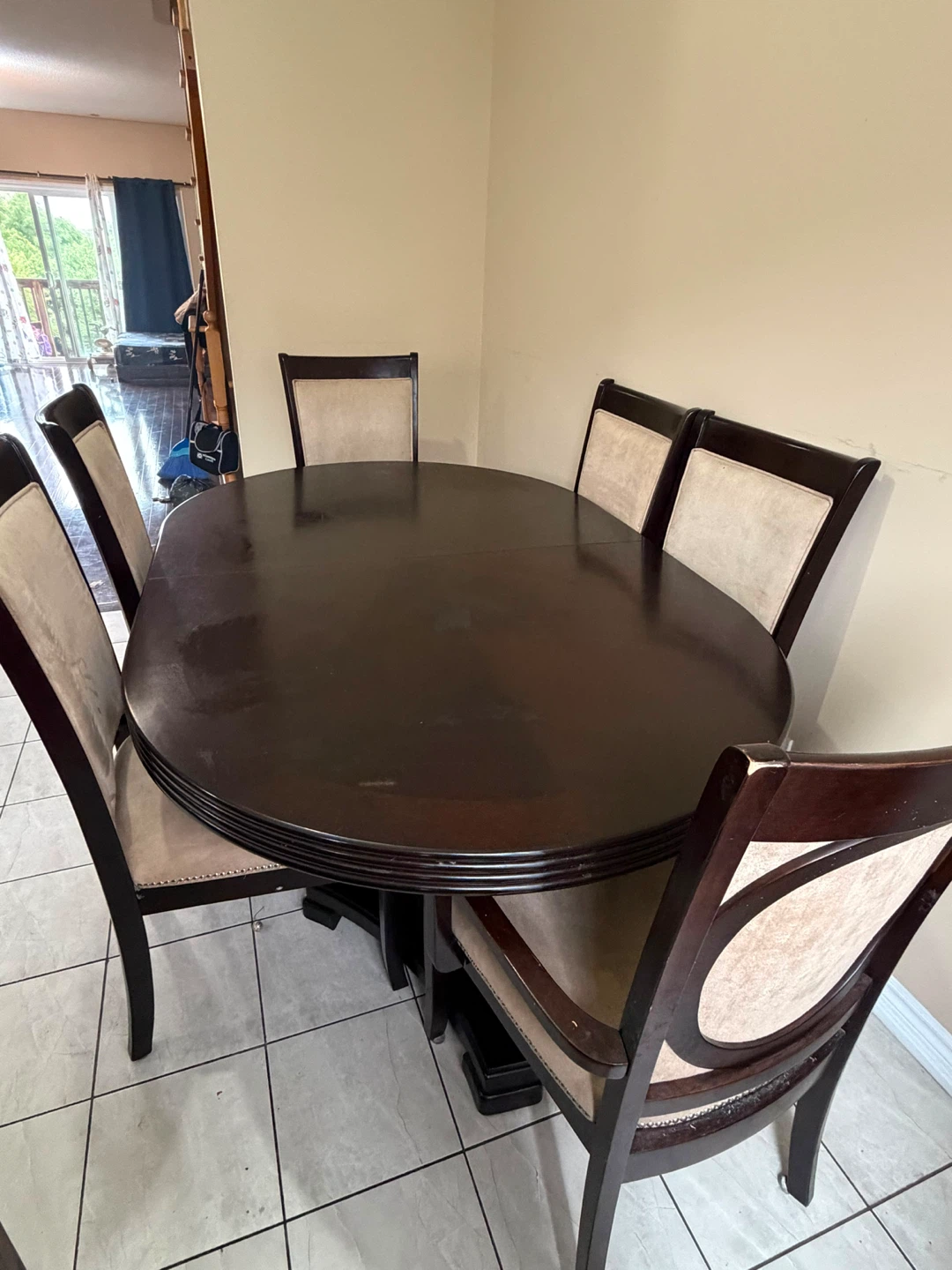 Dark Wood Dining Table and 6 Chairs - photo 3