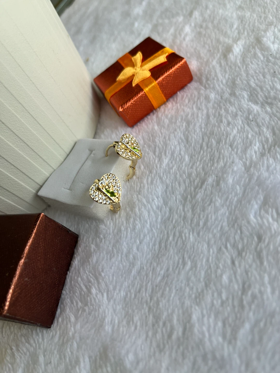 Heart Earrings with Stones