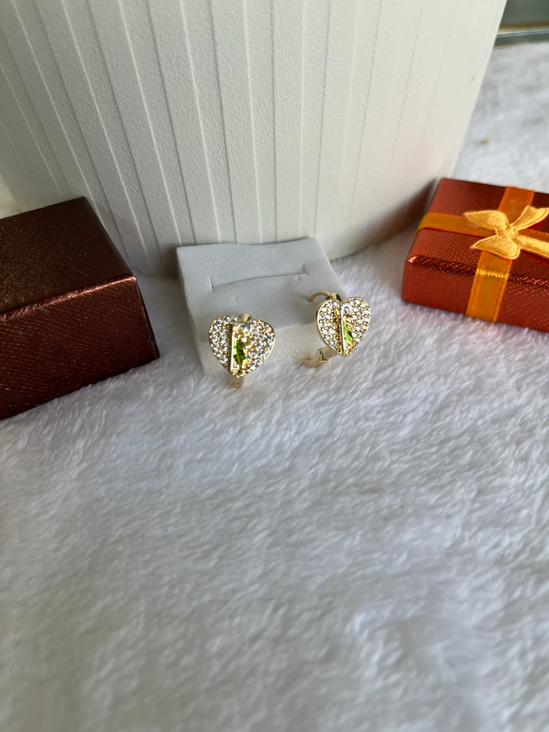 Heart Earrings with Stones - photo 2