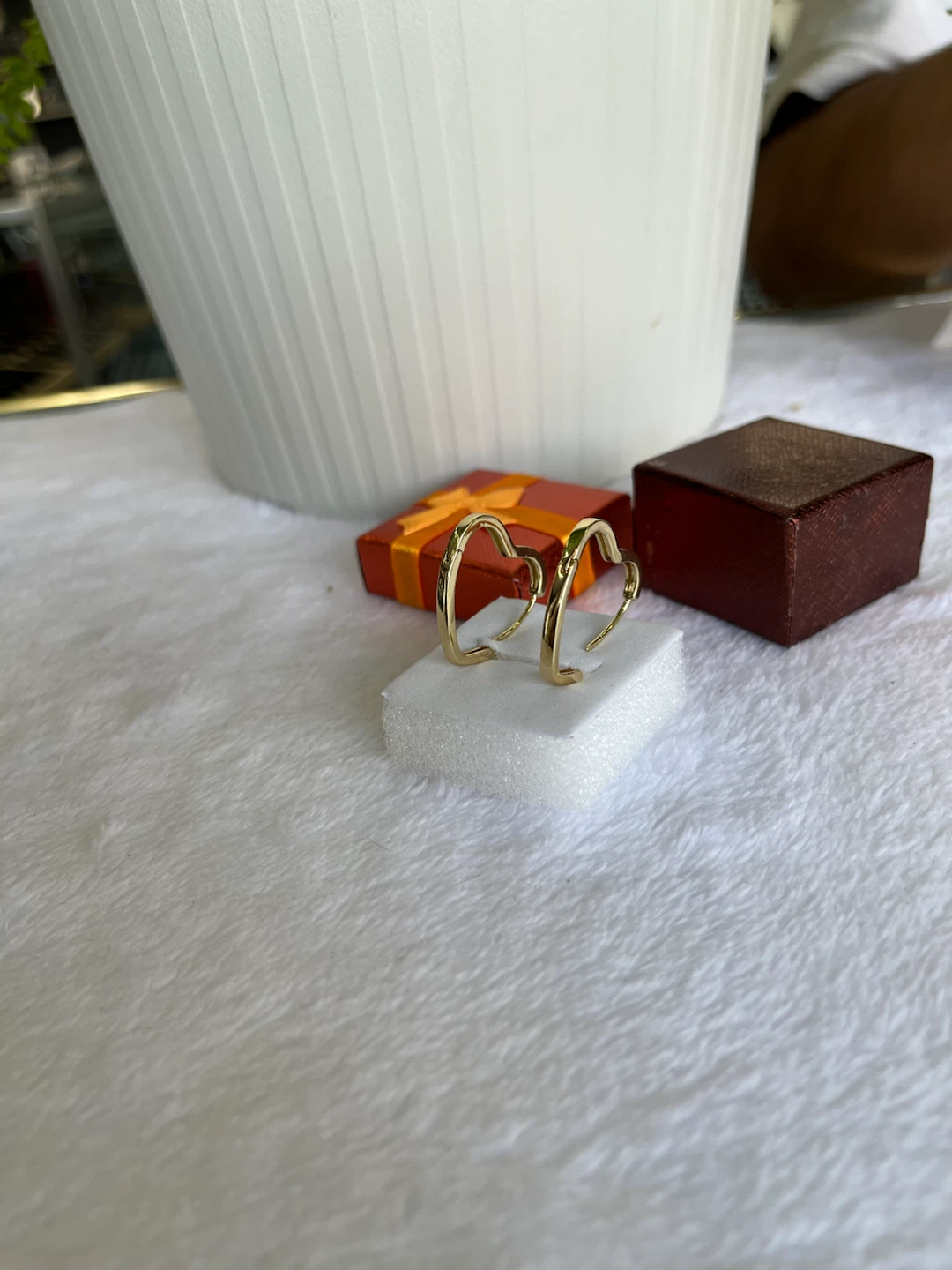 Gold Heart Hoop Earrings