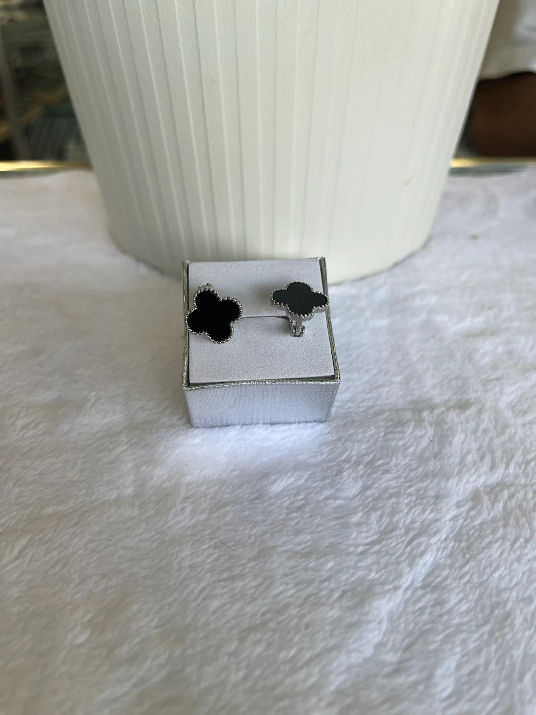 Black Clover Stud Earrings