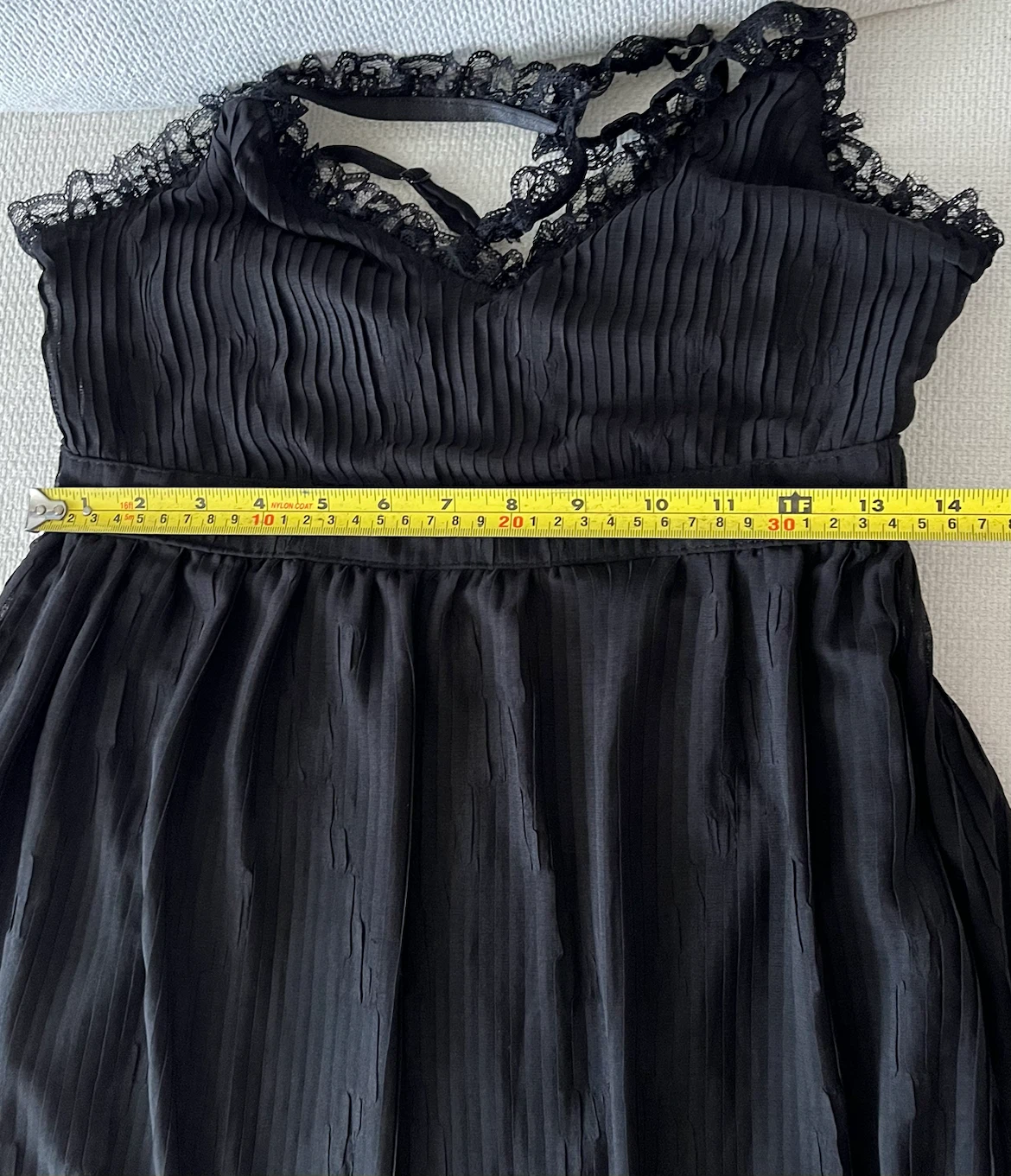 Disturbia Black Lace Trim Pleated Mini Dress - photo 5