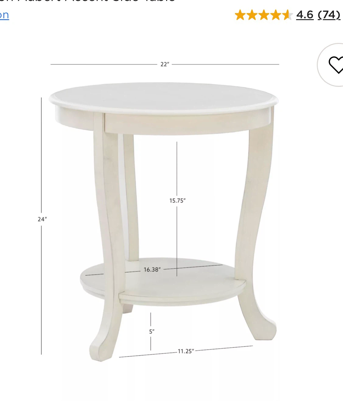 Linon Aubert Accent Side Table - photo 4