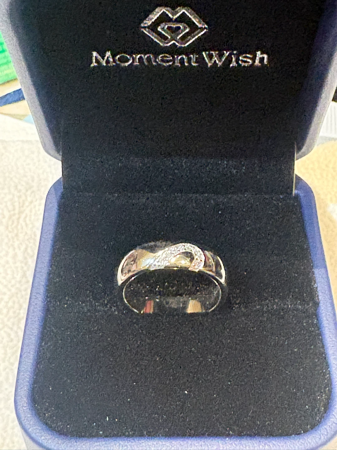 Moissanite size 7 band in 925 silver