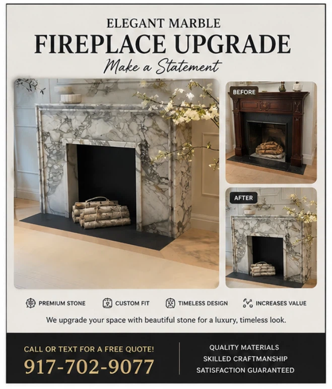 Elegant Marble Fireplace Upgrade