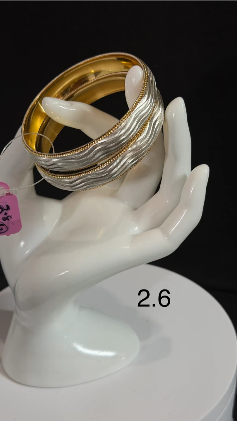 Two Tone Wave Bangles - photo 3