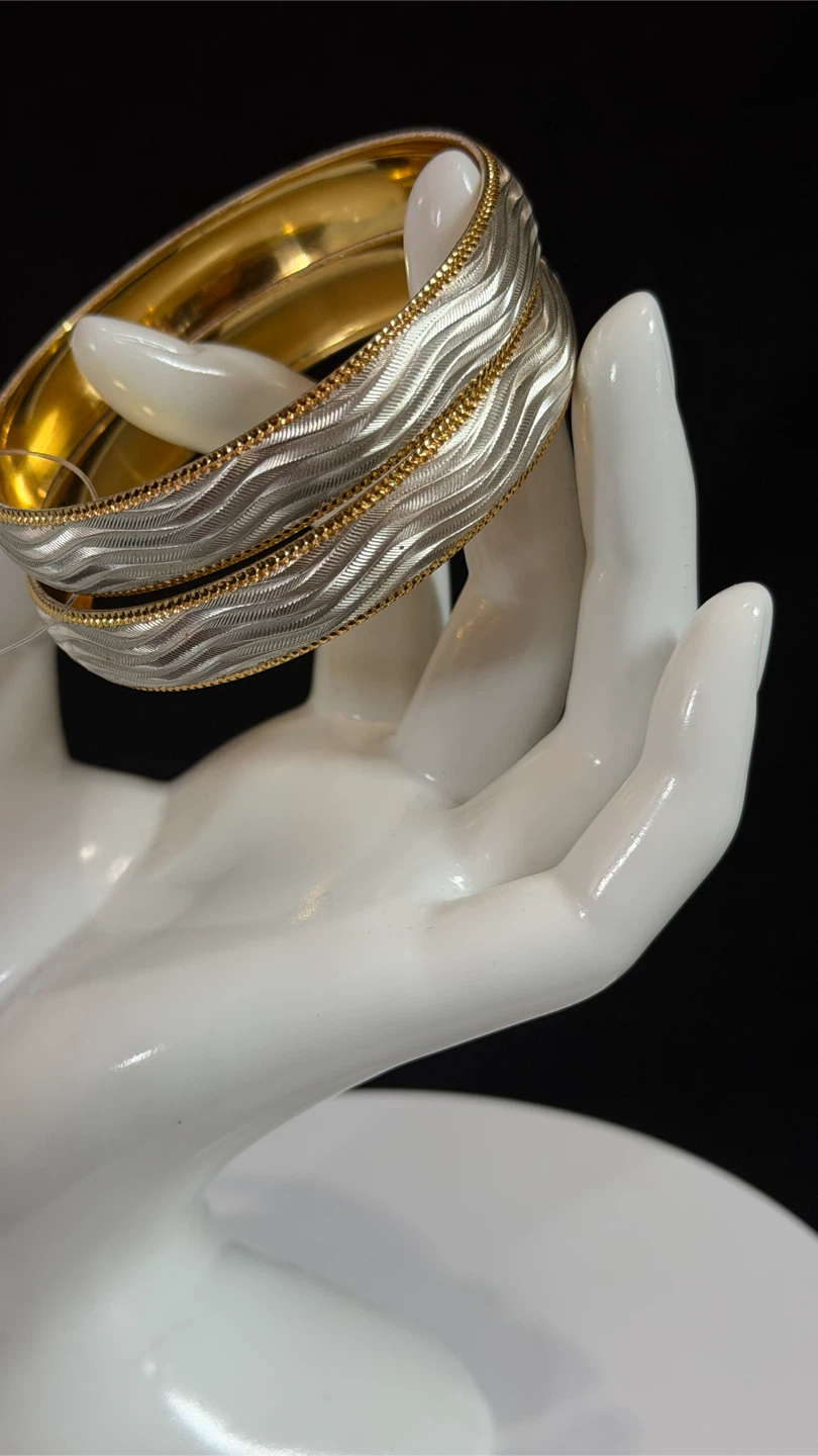 Two Tone Wave Bangles - photo 4
