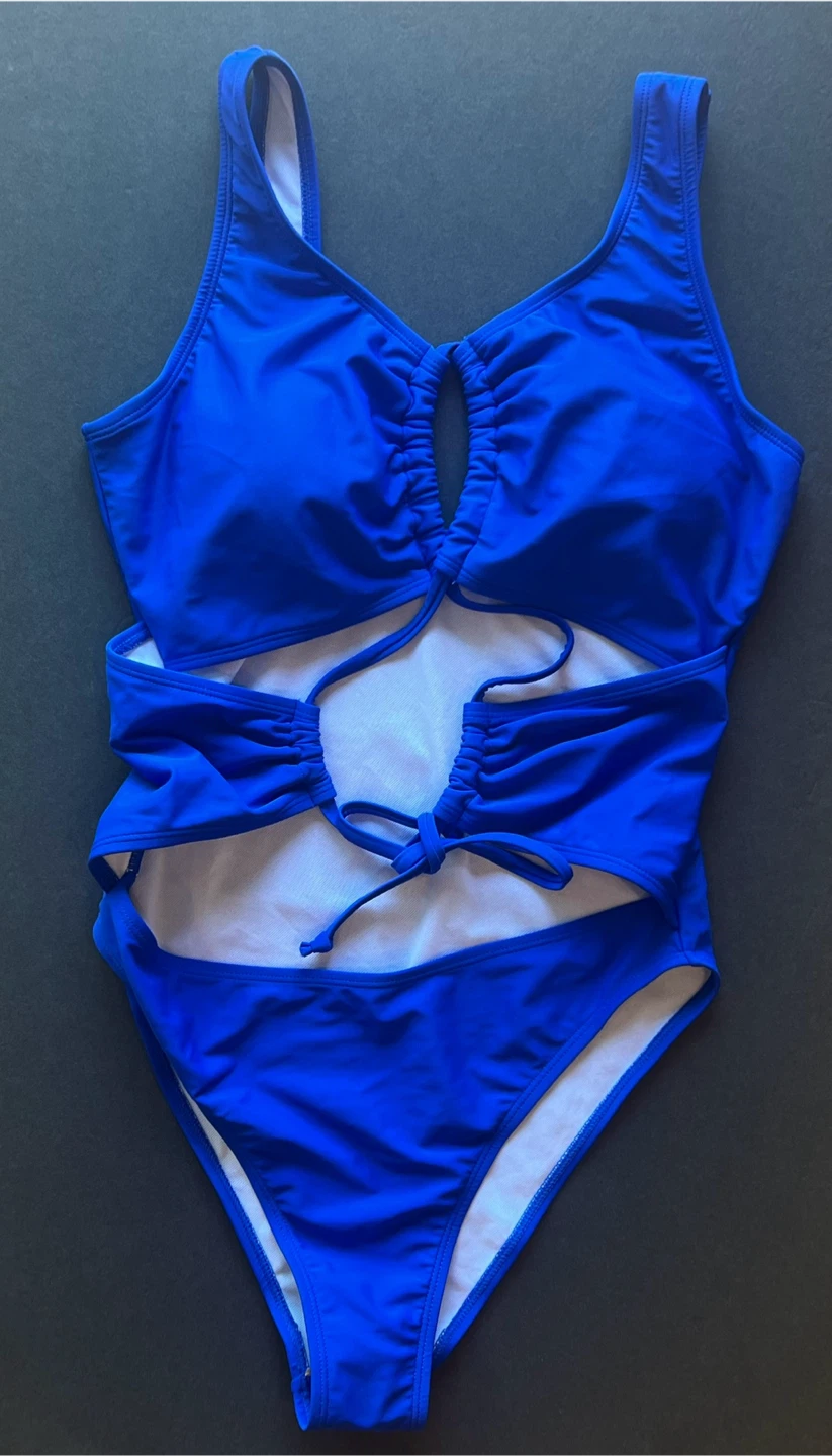 Blue Cutout One-Piece Swimsuit - photo 3