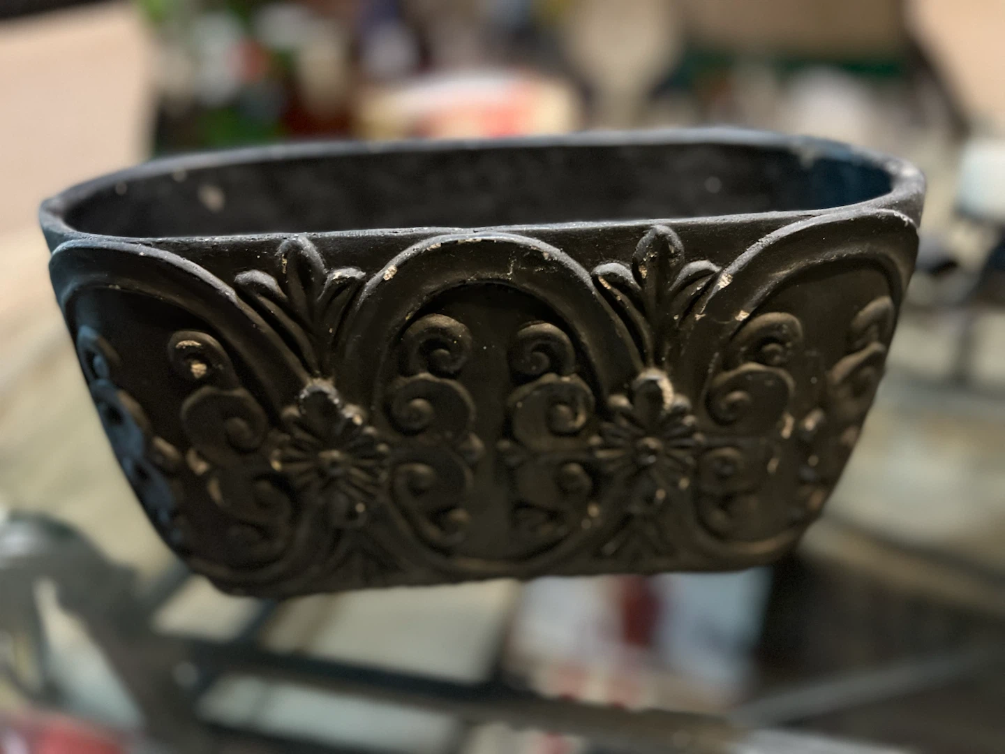 Vintage Black Decorative Planter Pot