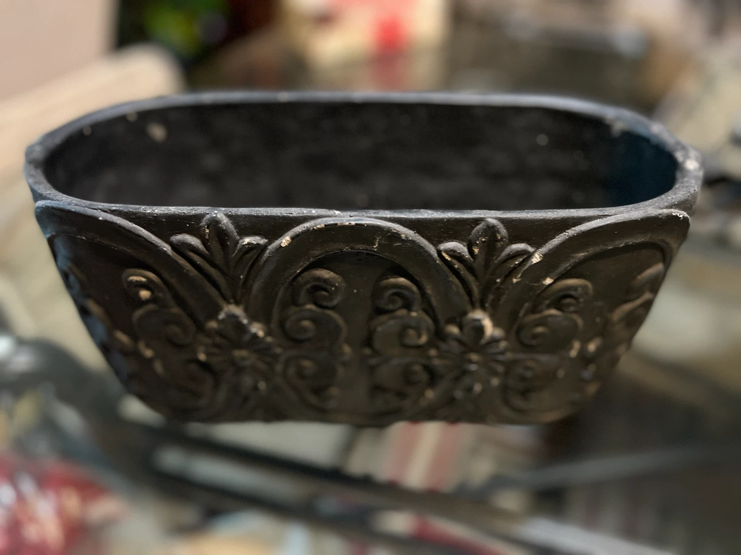 Vintage Black Decorative Planter Pot - photo 2