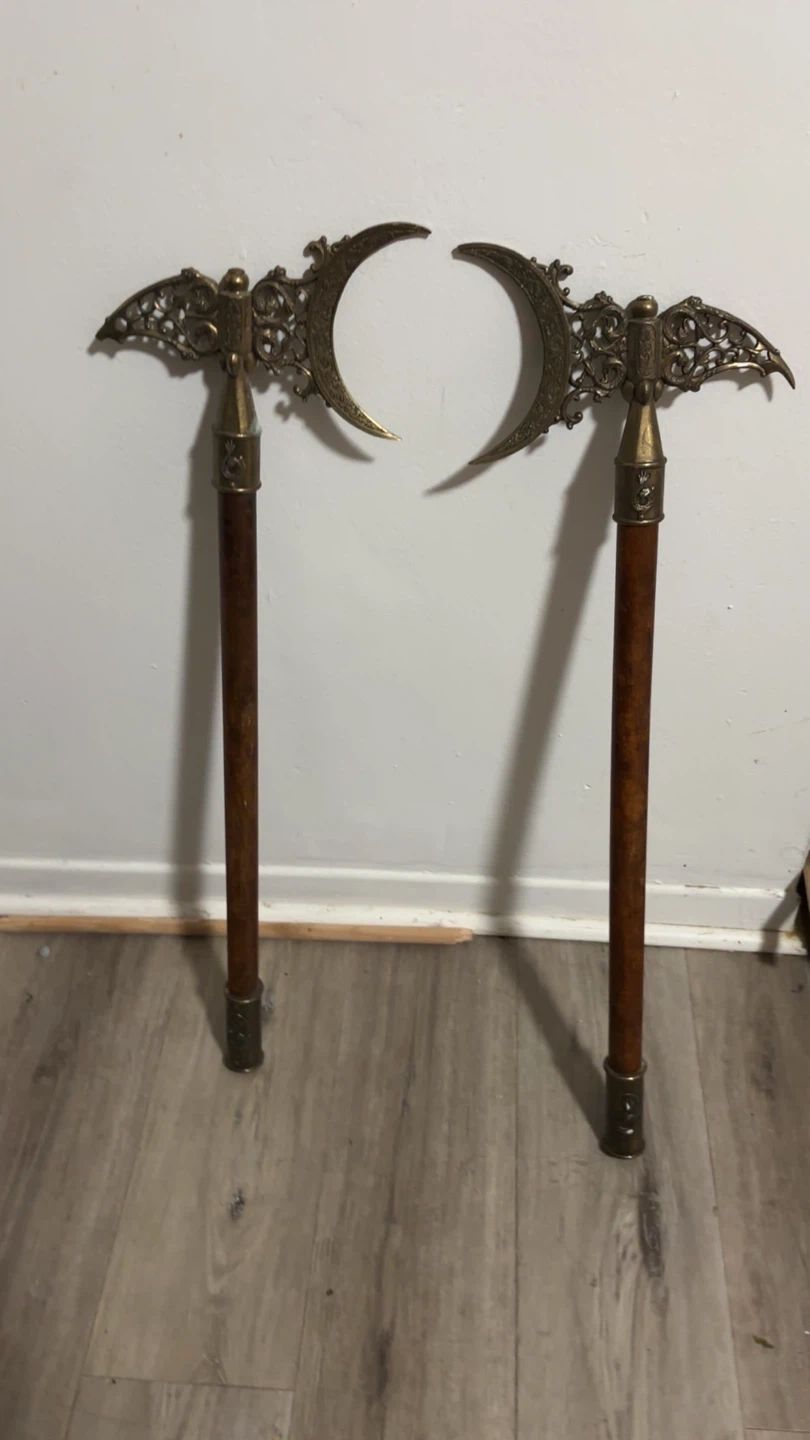 Decorative Moon Crescent Staffs (Pair)
