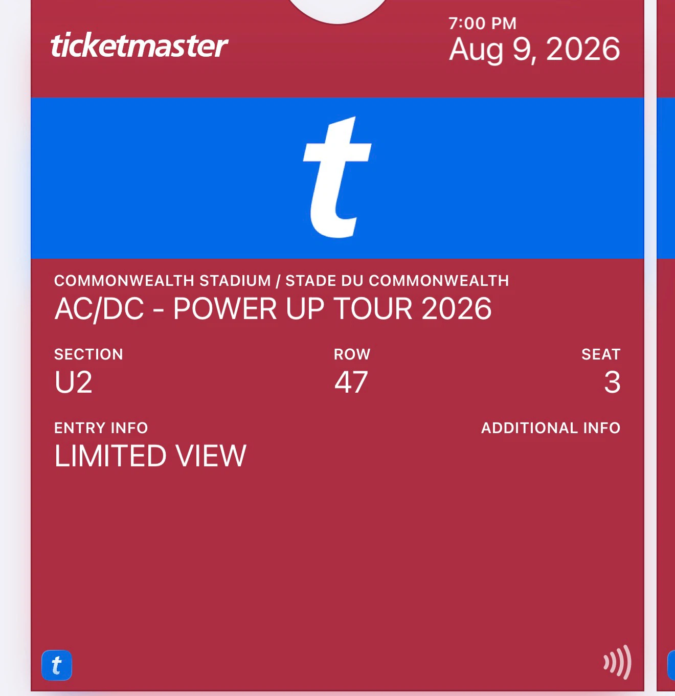 Selling AC/DC ticket