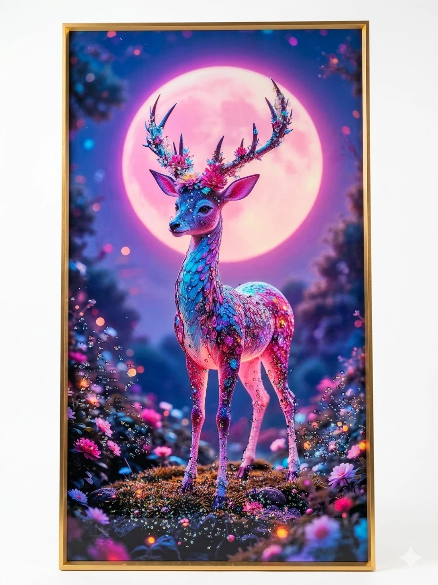 Framed Wall Art - Butterfly and Deer