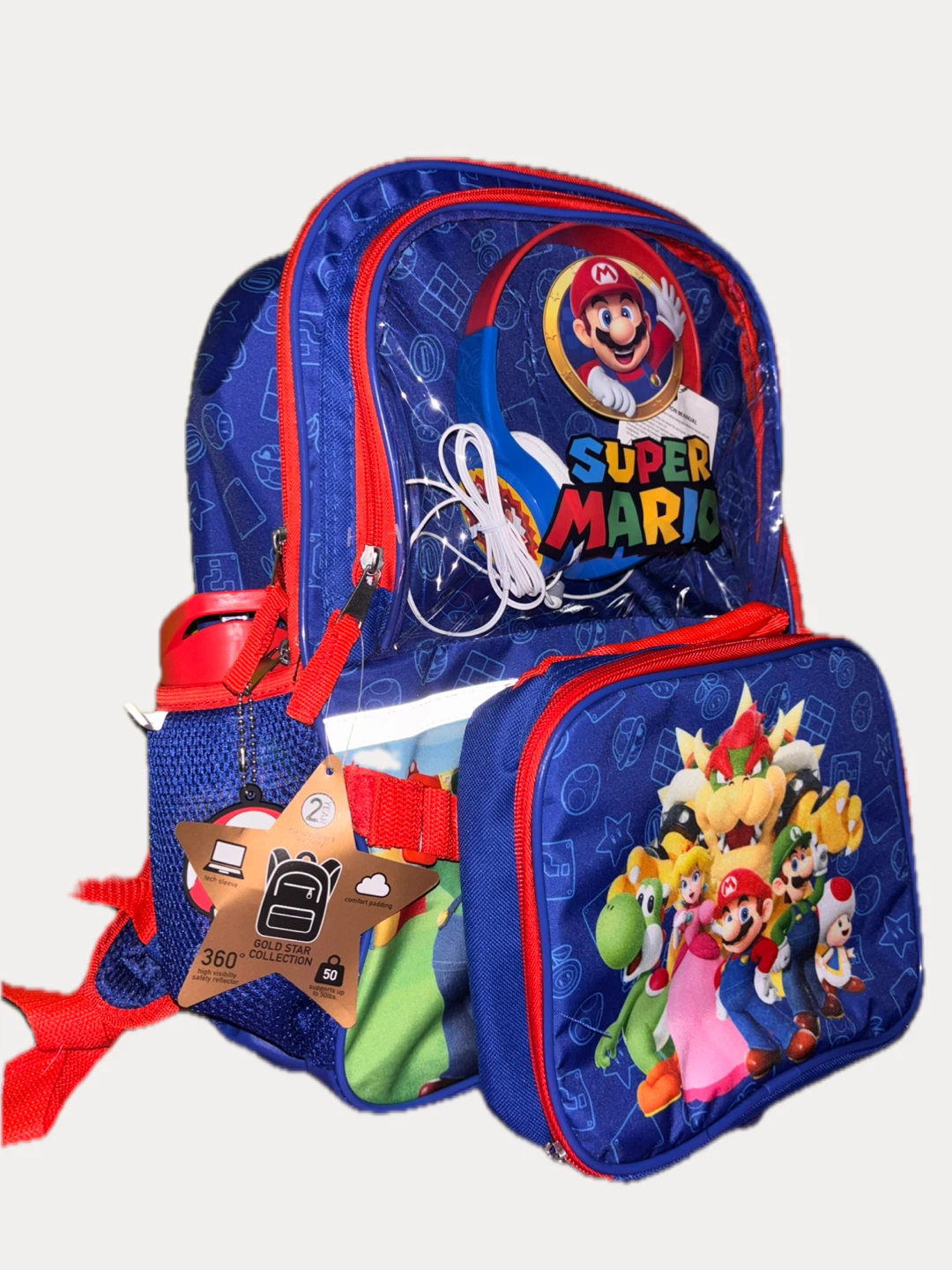 Super Mario Backpack with  Lunch Bag (5 pieces) - photo 2