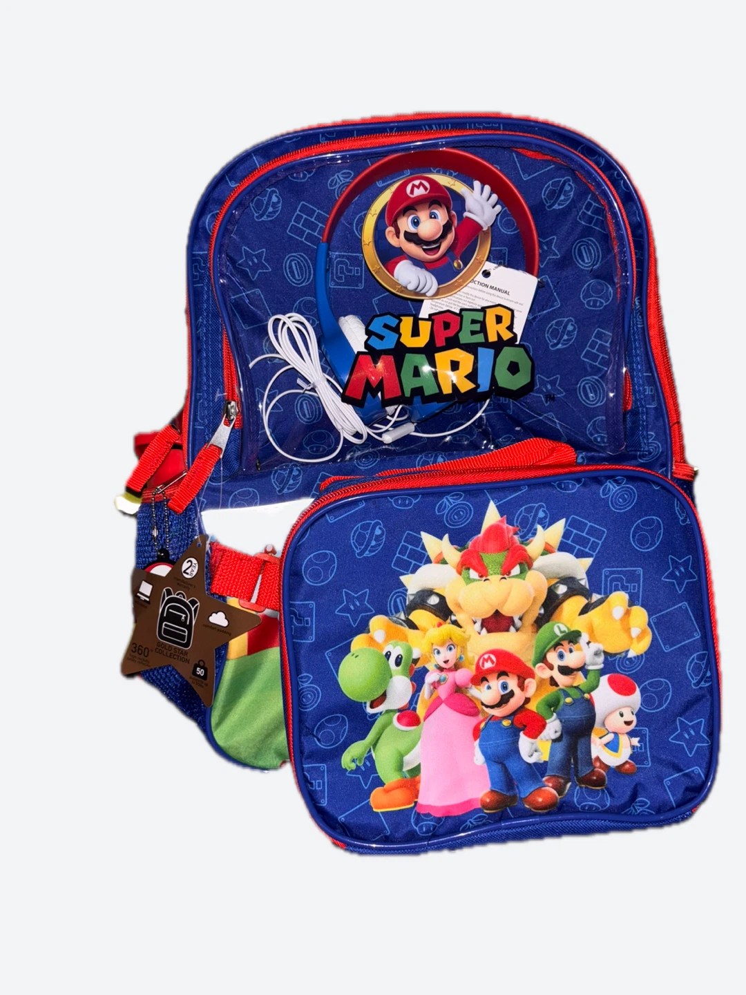 Super Mario Backpack with  Lunch Bag (5 pieces) - photo 3