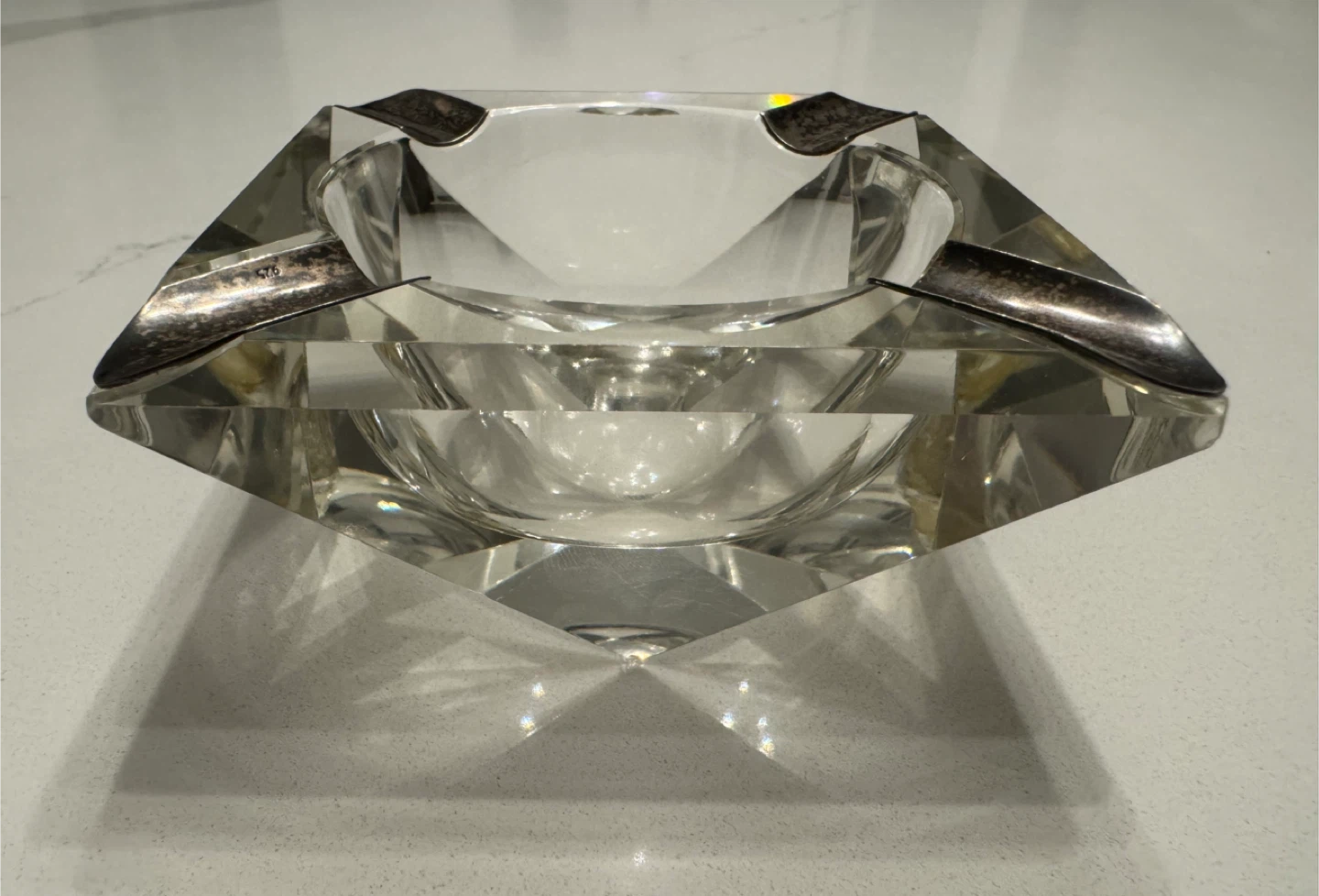 Vintage Crystal Ashtray with Sterling Silver Accents - photo 3
