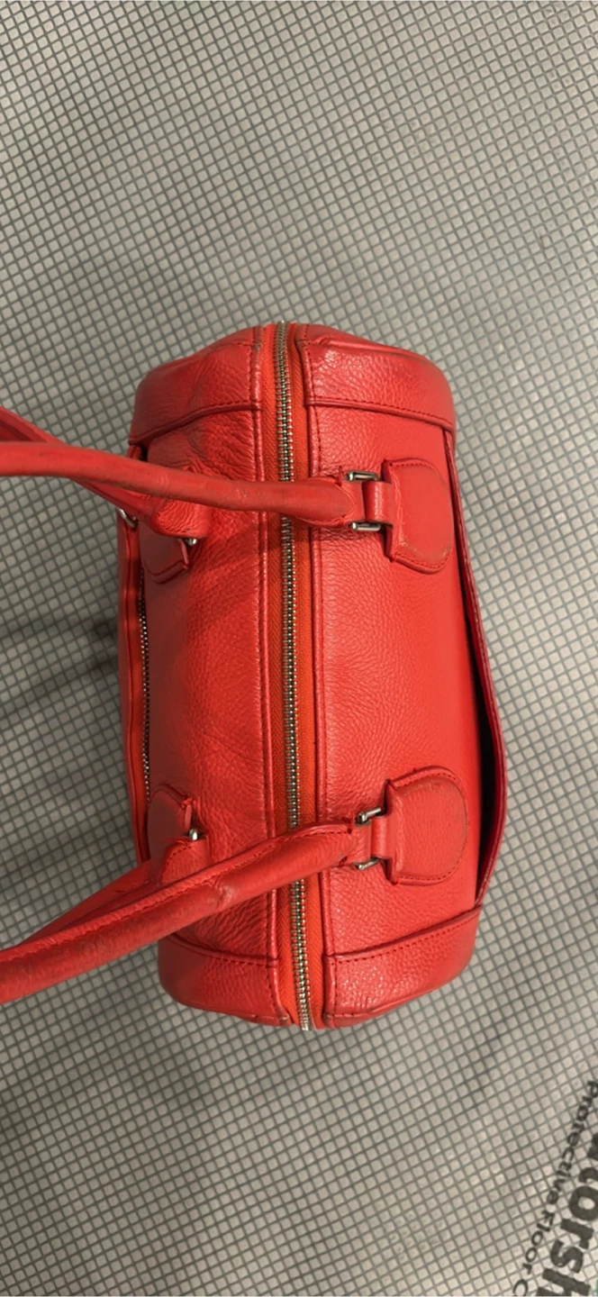 Red Leather Satchel Handbag - photo 4
