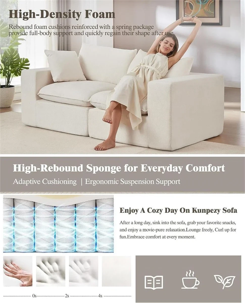 Kunpezy Upholstered Sectional Couch - Chenille Fabric - photo 2