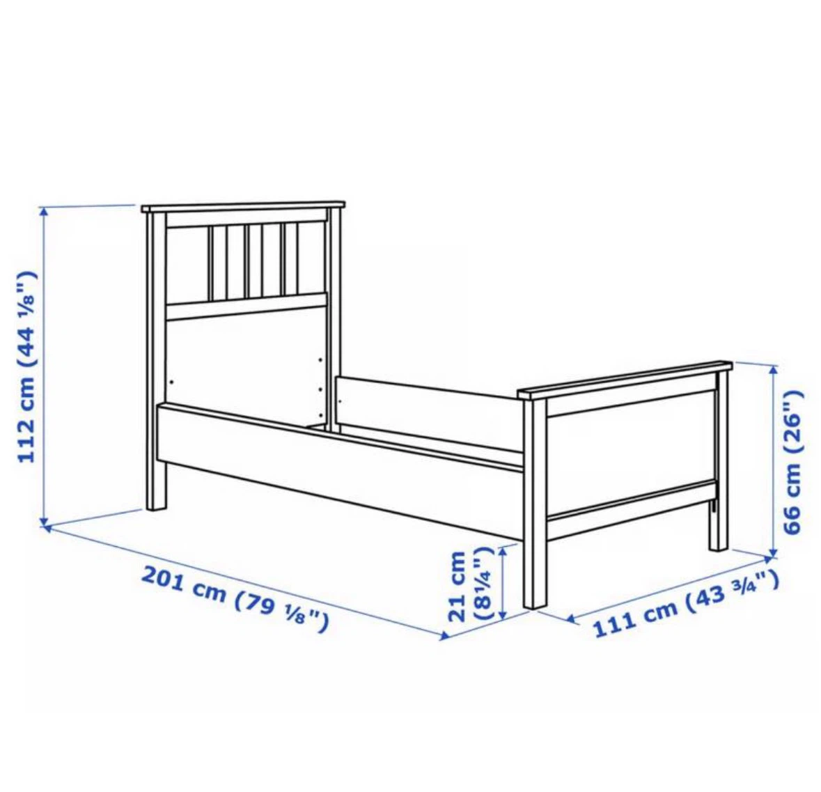 IKEA HEMNES Twin Bed Frame - White - photo 3