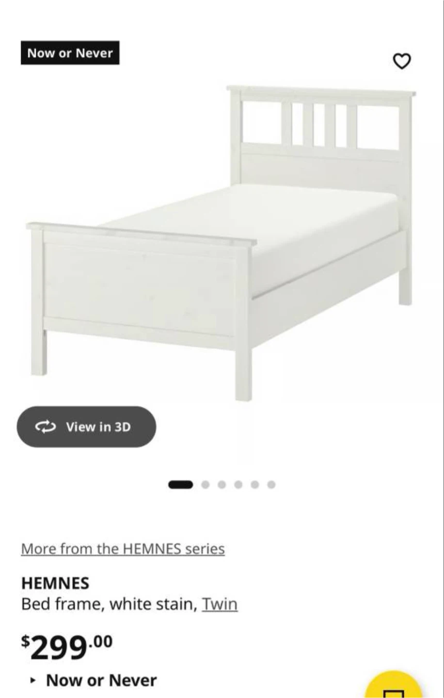 IKEA HEMNES Twin Bed Frame - White - photo 4