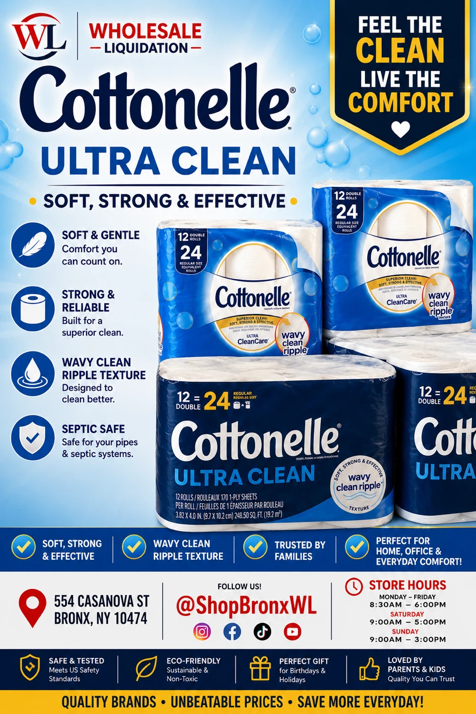 Cottonelle Ultra Clean Toilet Paper (48 Double Rolls)