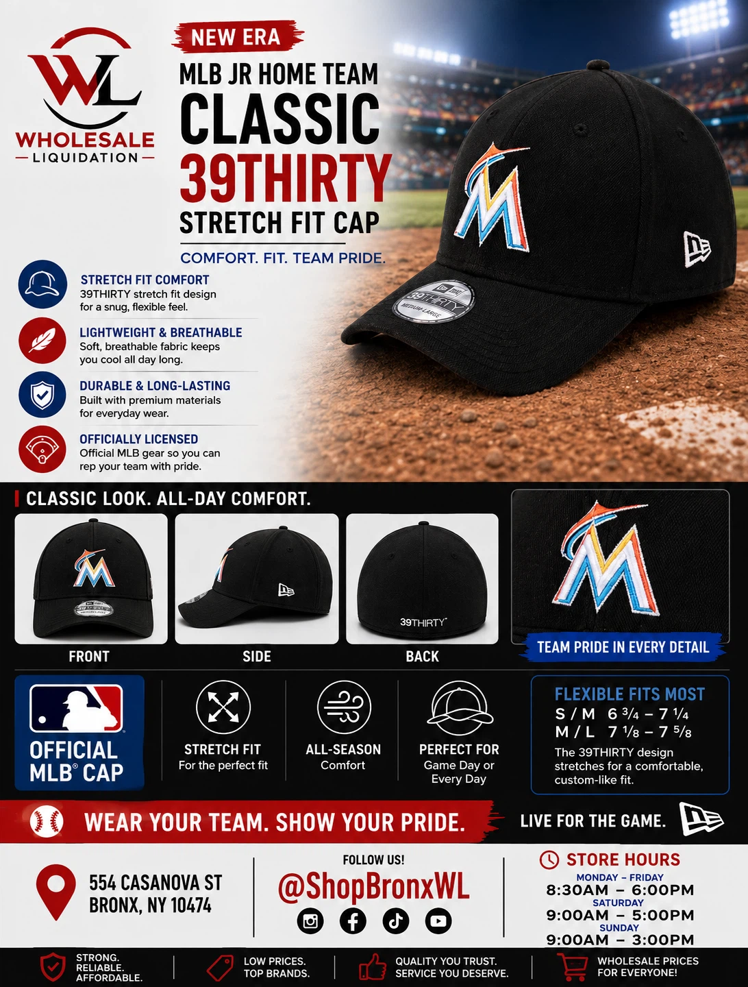 New Era MLB Jr Home Team Classic 39THIRTY Stretch Fit Cap