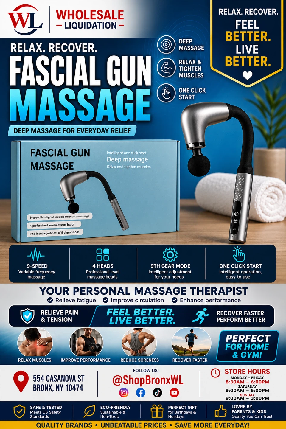 Fascial Gun Massage Device