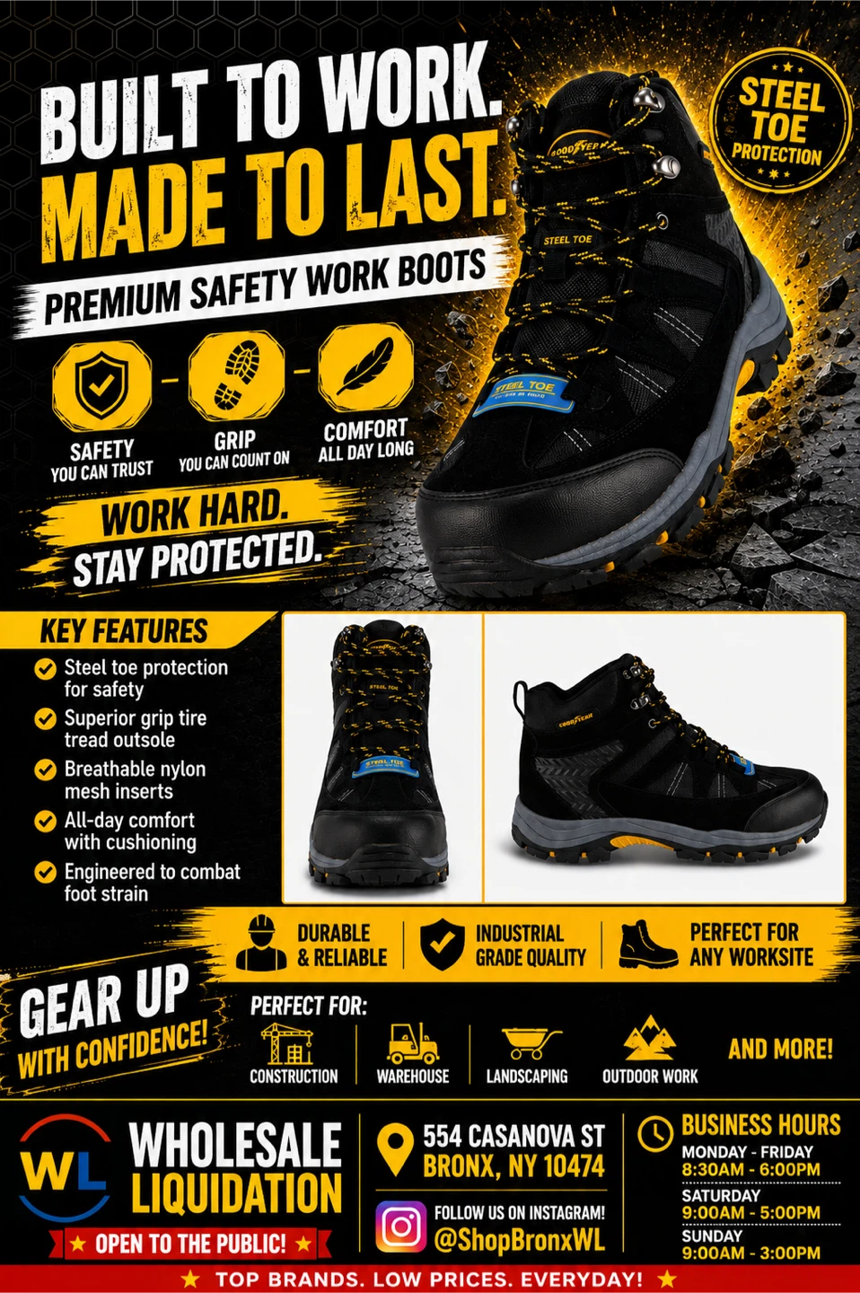 Goodyear Steel Toe Premium Safety Work Boots