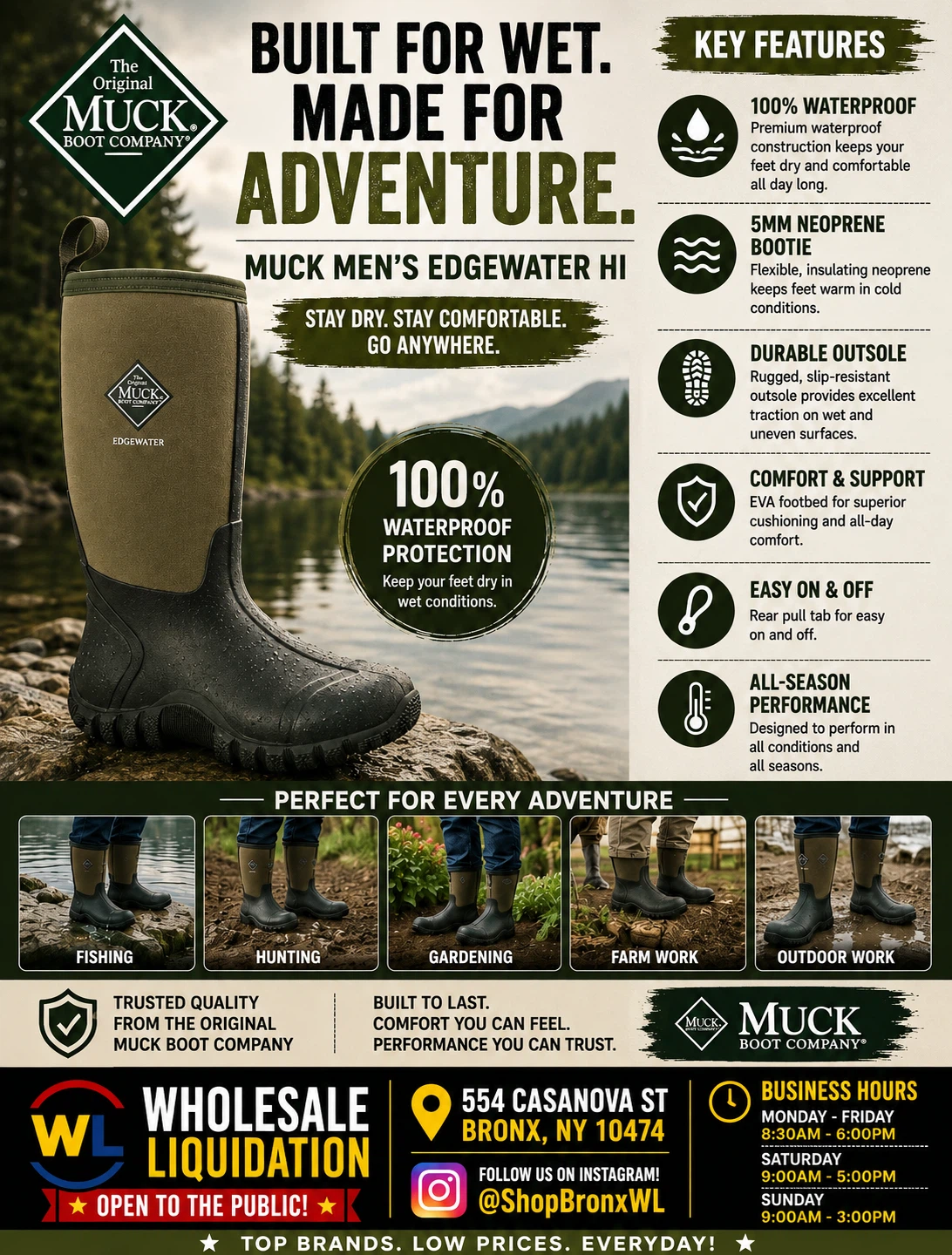 Muck Men's Edgewater Hi Waterproof Boots