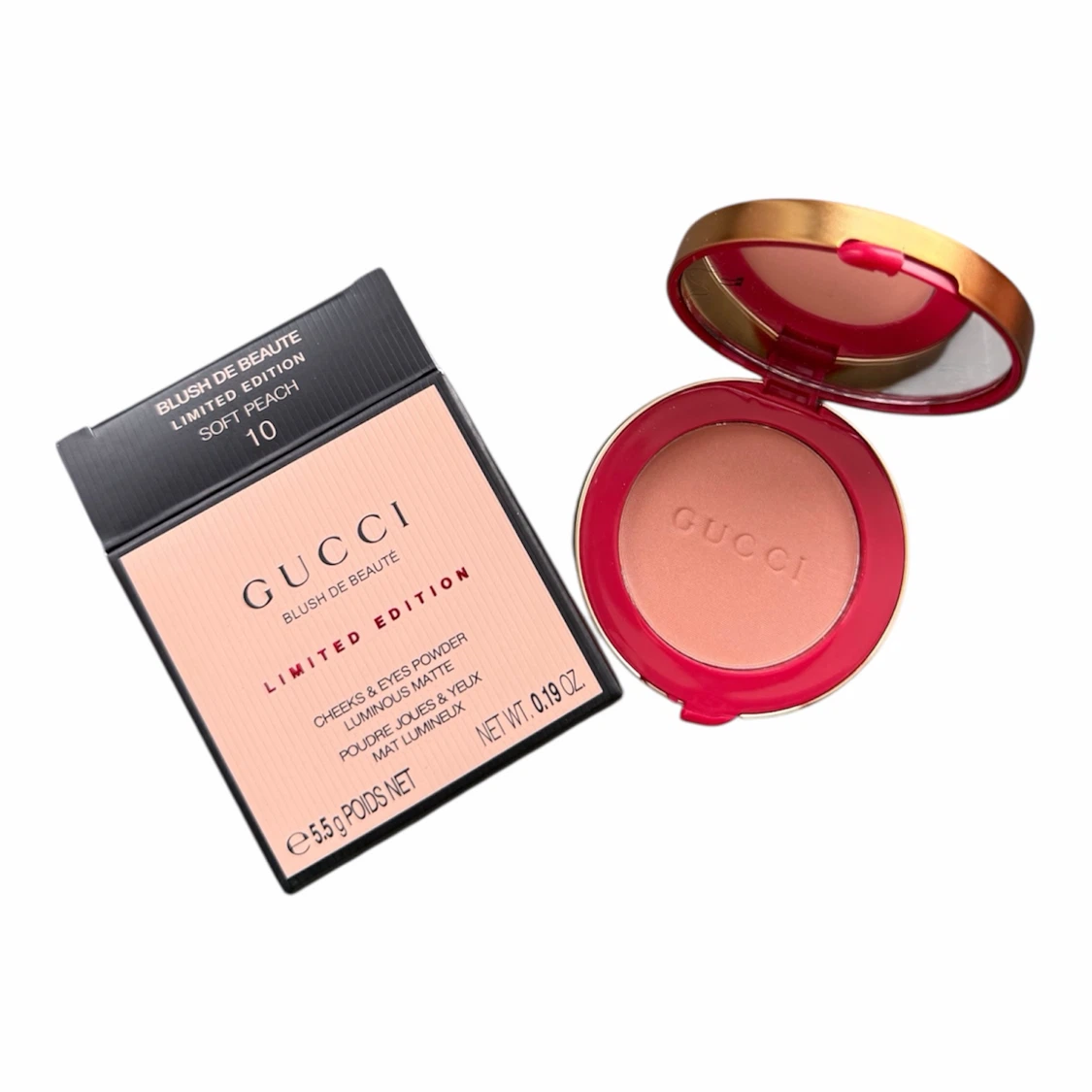 GUCCI BLUSH DE BEAUTÉ CHEEKS AND EYES 10 SOFT PEACH - BRAND NEW - photo 2
