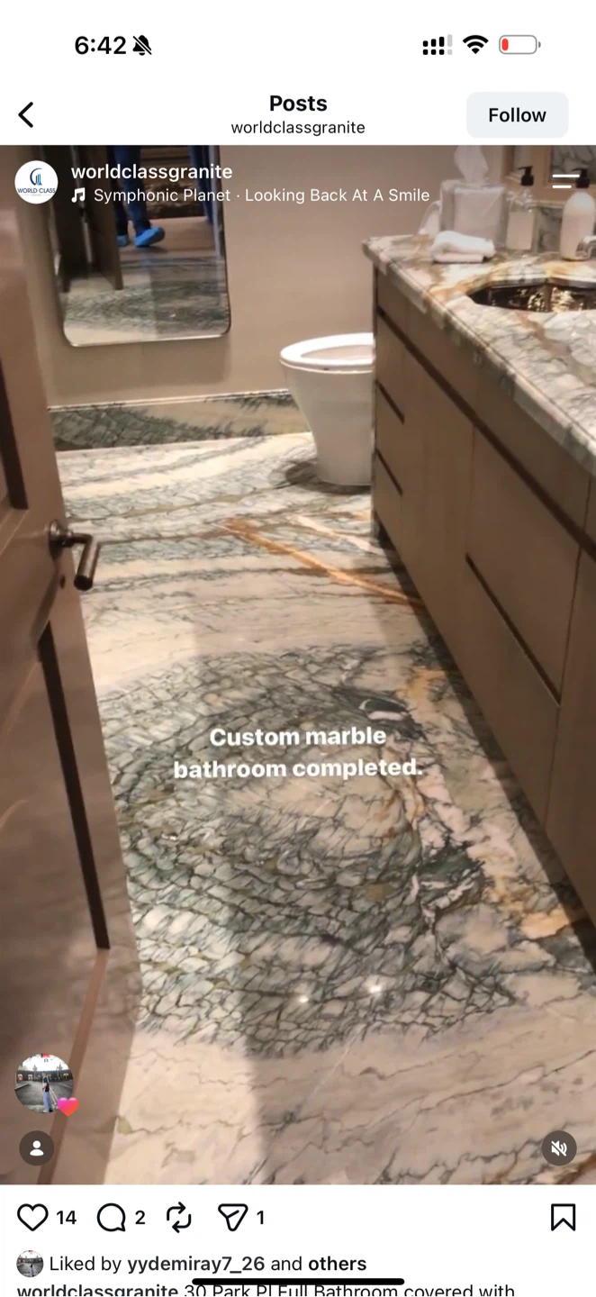 Custom Marble Bathroom Completed