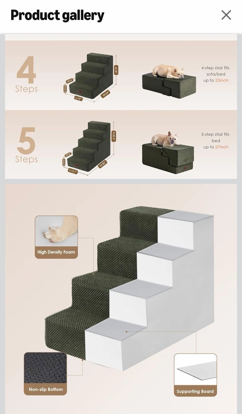 4-Step Dog Stairs for High Beds & Sofas - photo 4