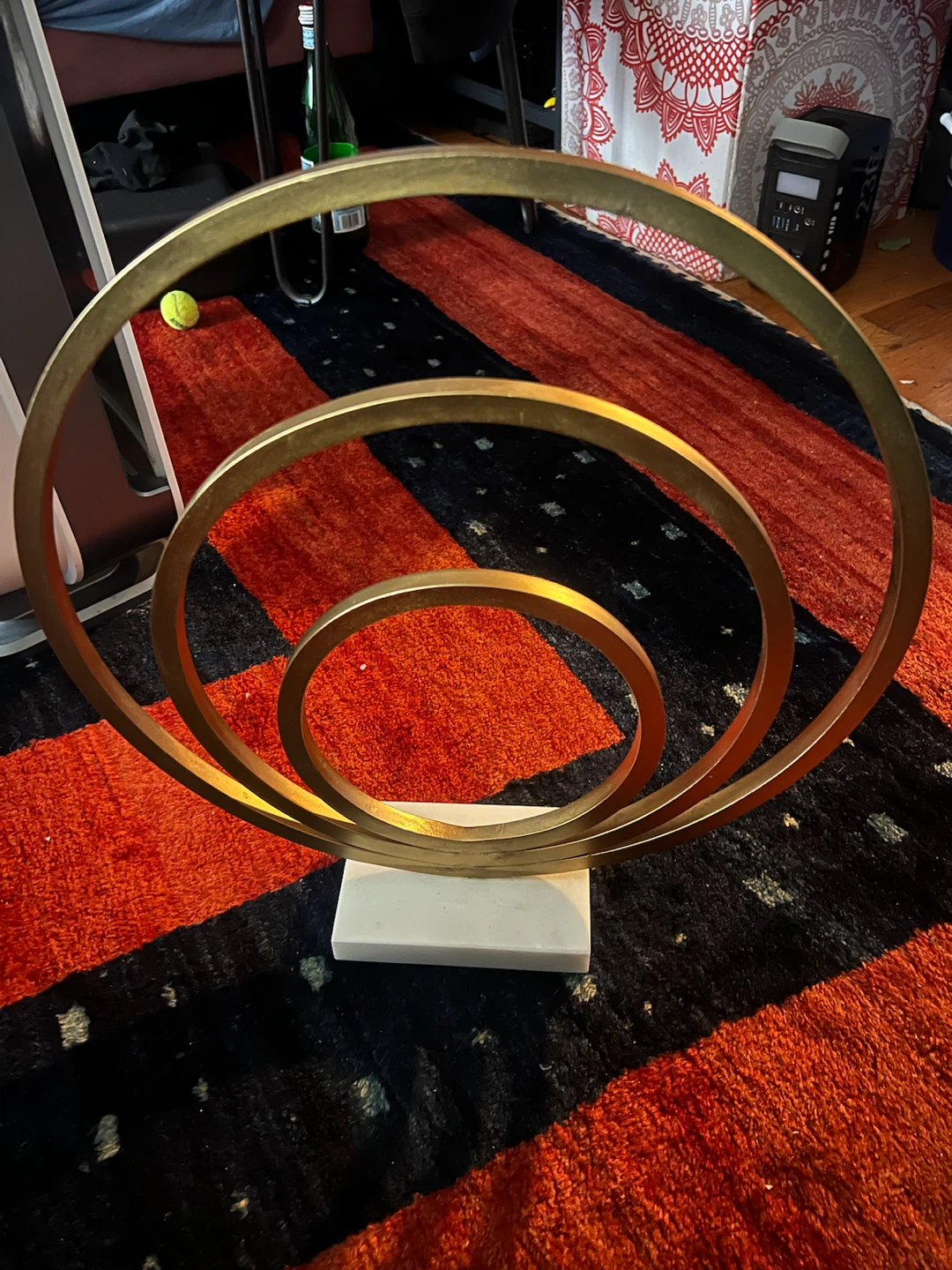 Gold Spiral with Marble Base