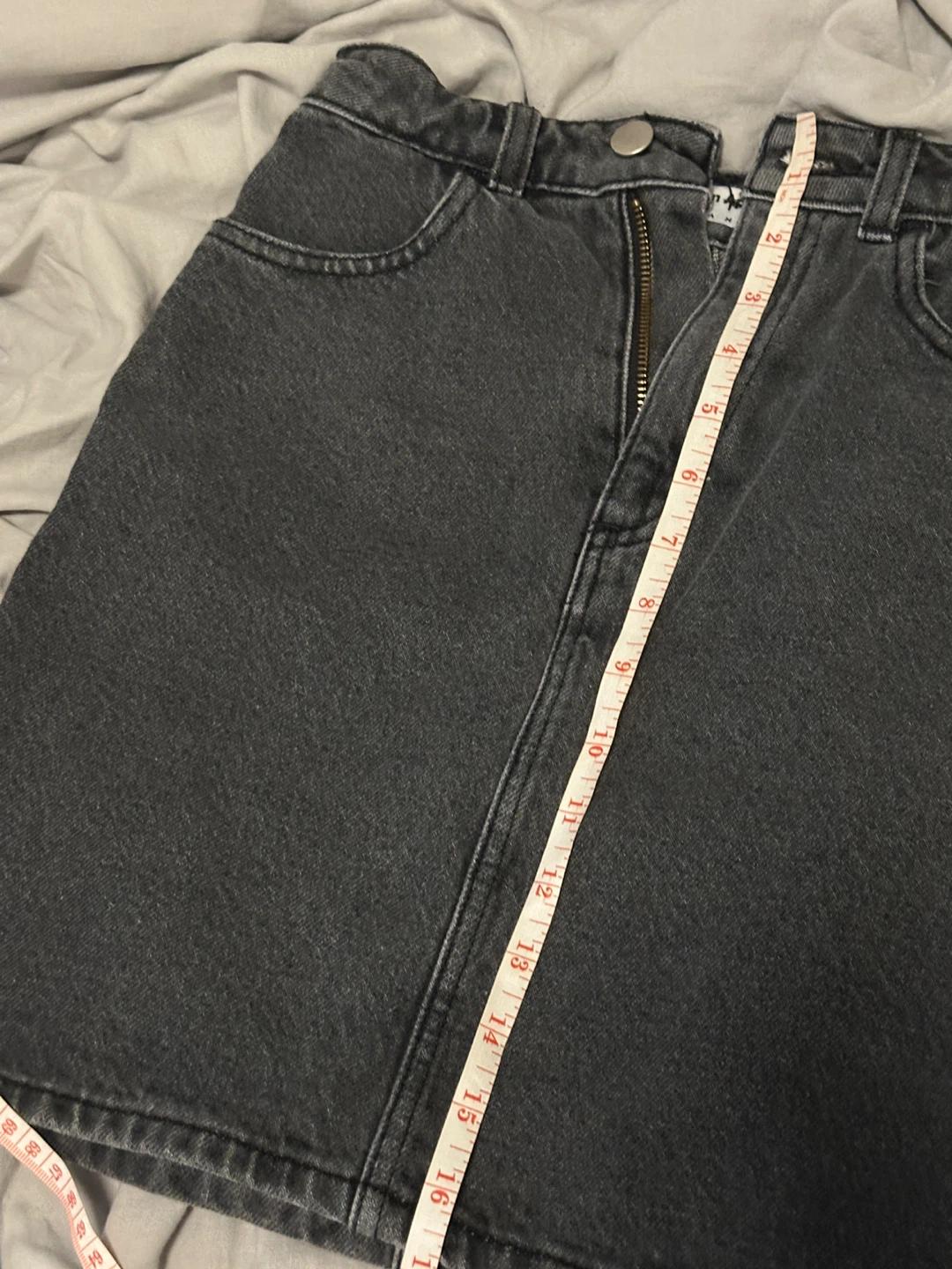 Charcoal Denim Mini Skirt